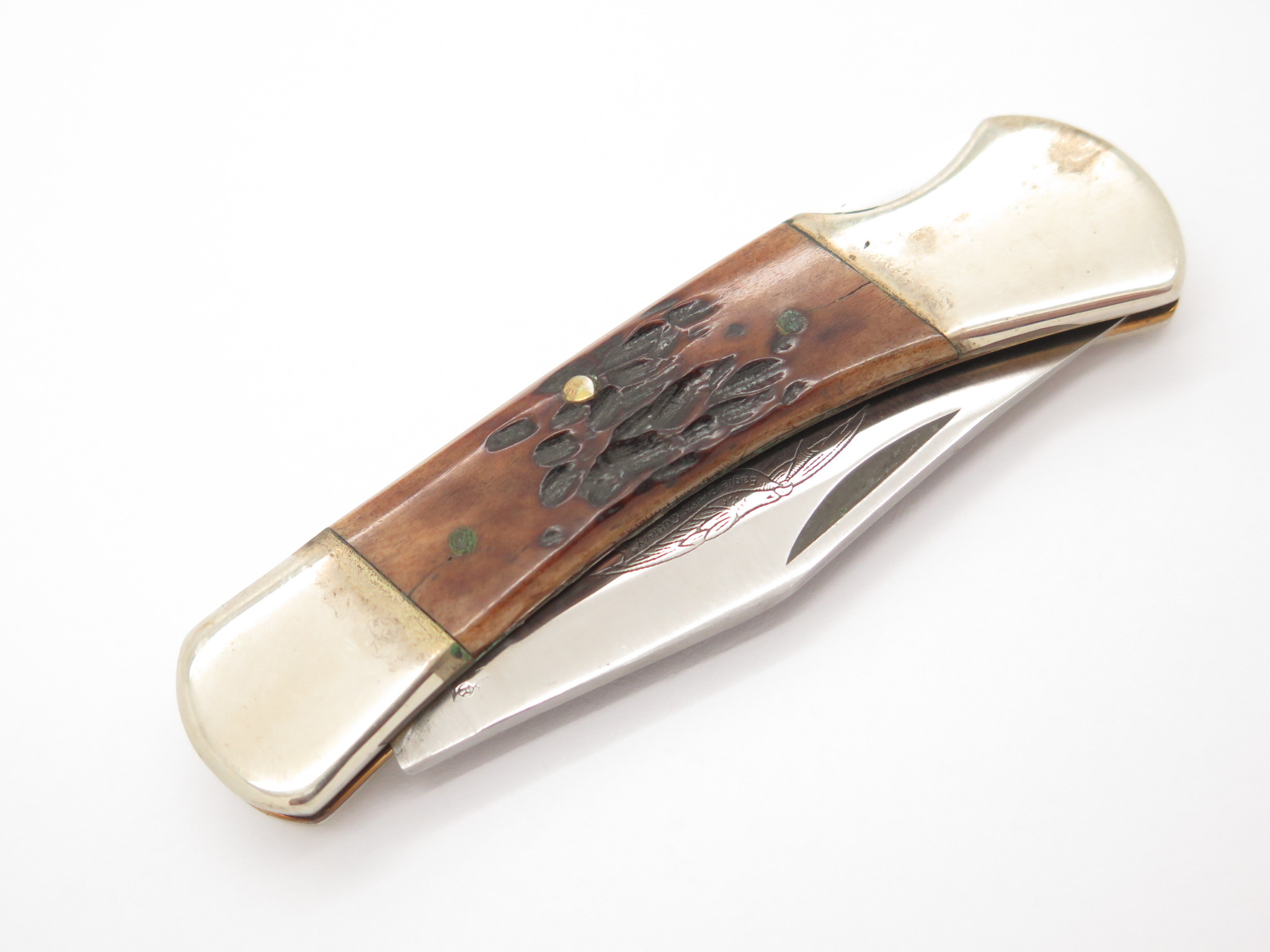 Vtg 1980s Parker Eagle Brand Seki Japan Bone Folding Lockback