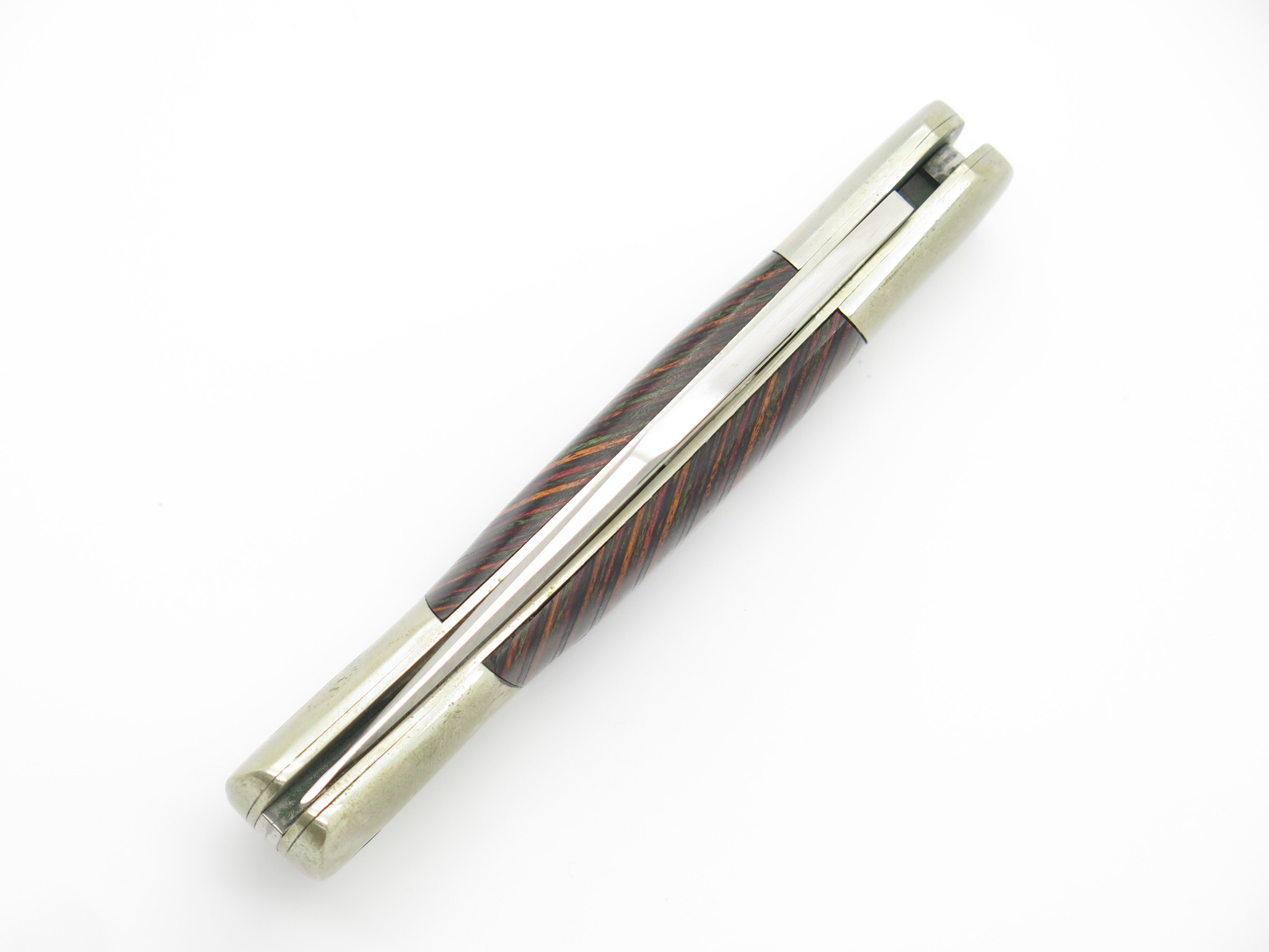 Vtg Explorer Custom 11-375 Seki Japan Wood Folding Hunter Lockback