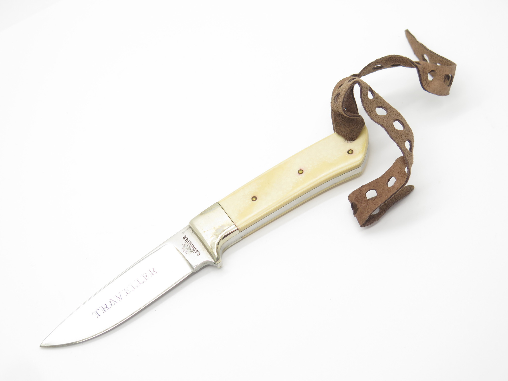 Vtg C. Schlieper Eye Traveller Micarta Small Stainless Fixed Blade