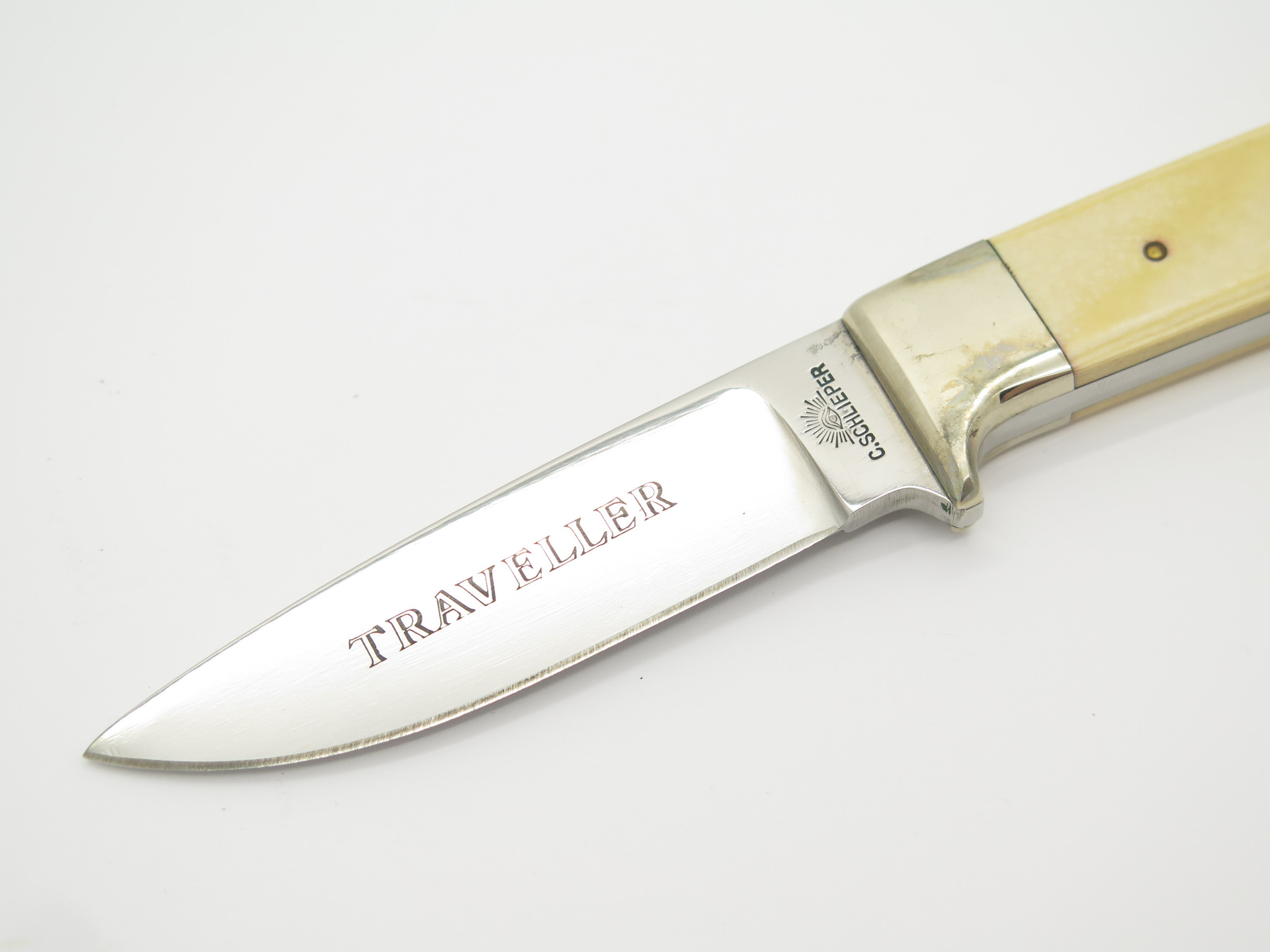 TRAVELER C.SCHLIEPER ナイフ 鞘付 キャンプ アウトドア Vtg C. Schlieper Eye Traveller Micarta Small Stainless Fixed Blade