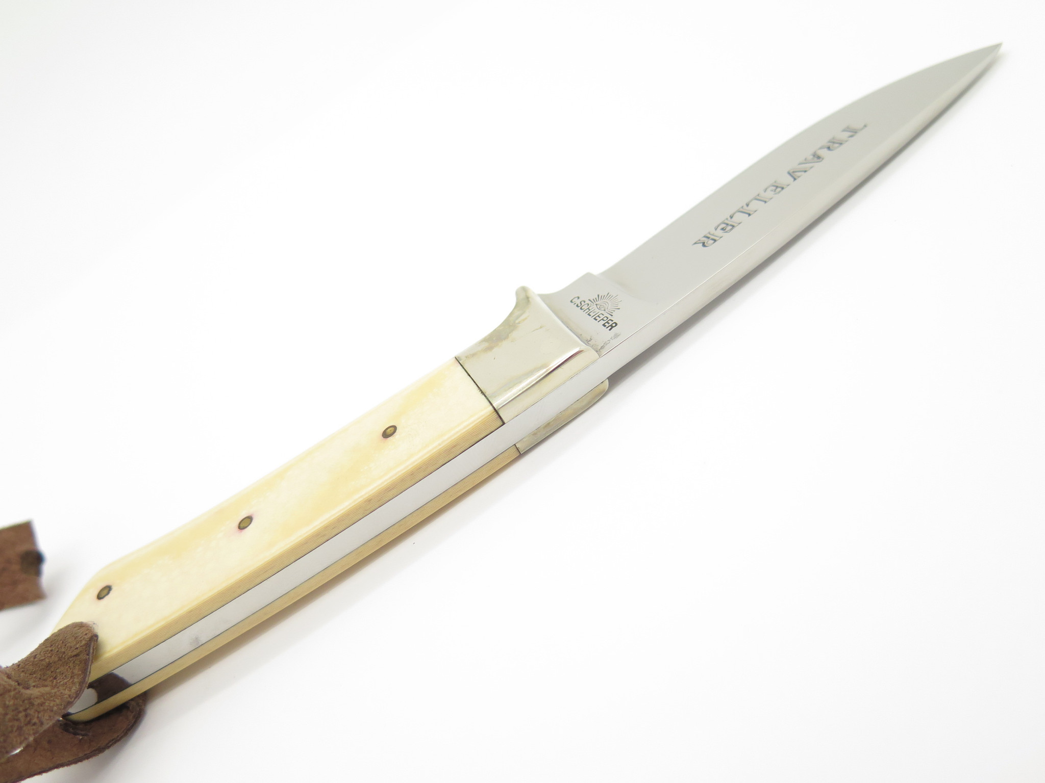 Vtg C. Schlieper Eye Traveller Micarta Small Stainless Fixed Blade