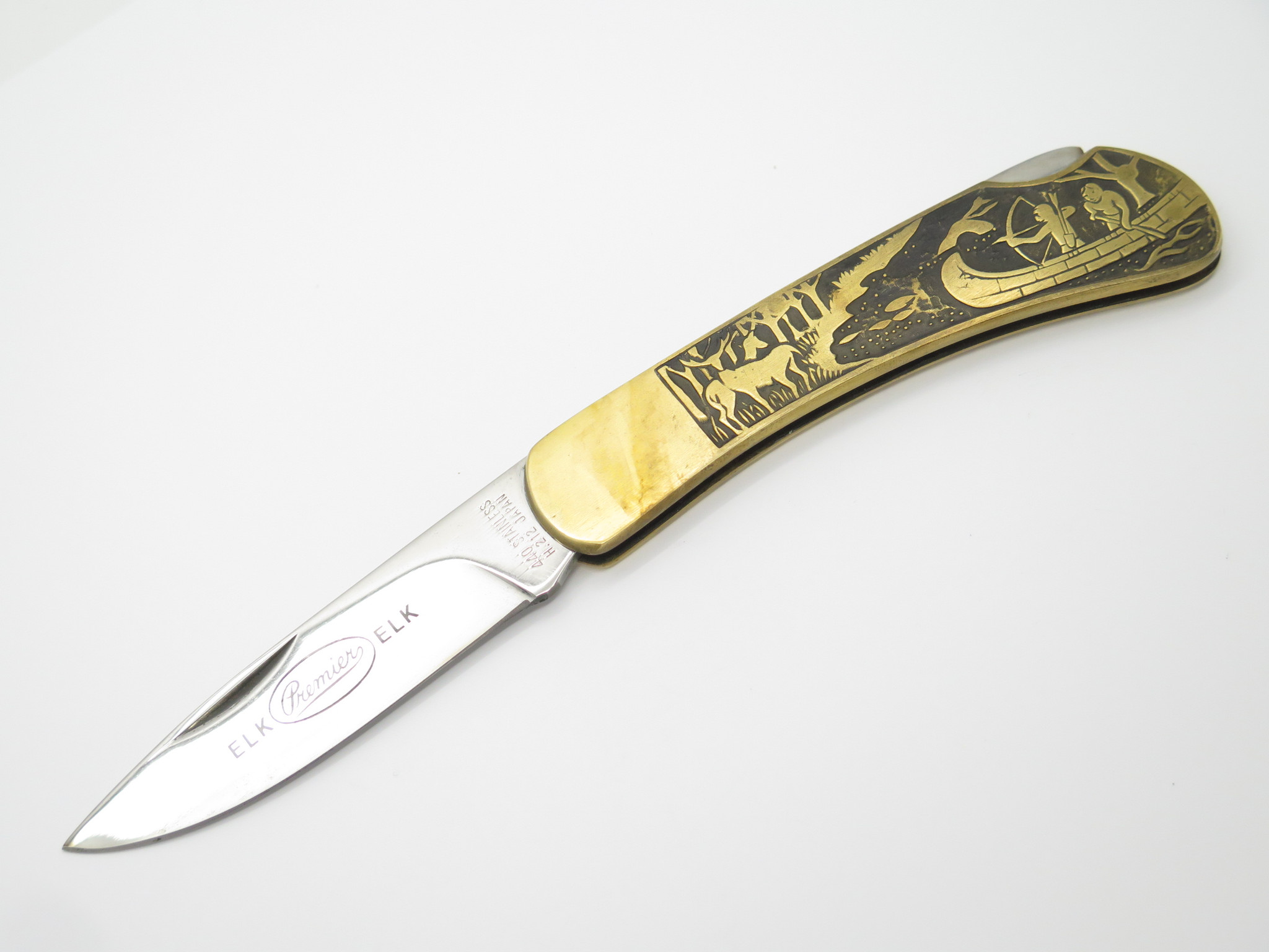 Vtg Elk Premier Imai Seki Japan Brass Animal 4.75