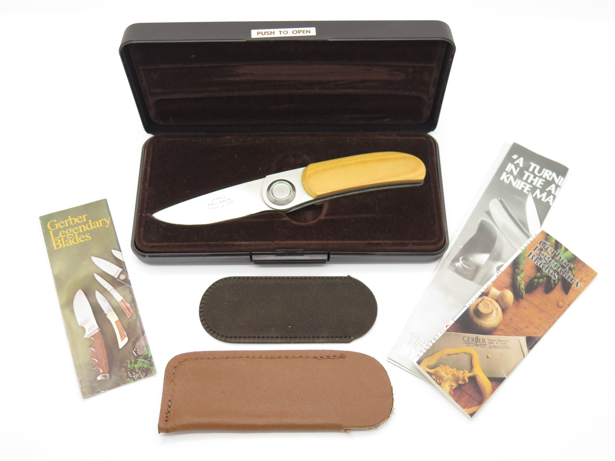 Vtg Gerber Portland OR USA 2pm Micarta Paul Axial Lock Vtg Gerber Portland OR USA 2pm Micarta Paul Axial Lock