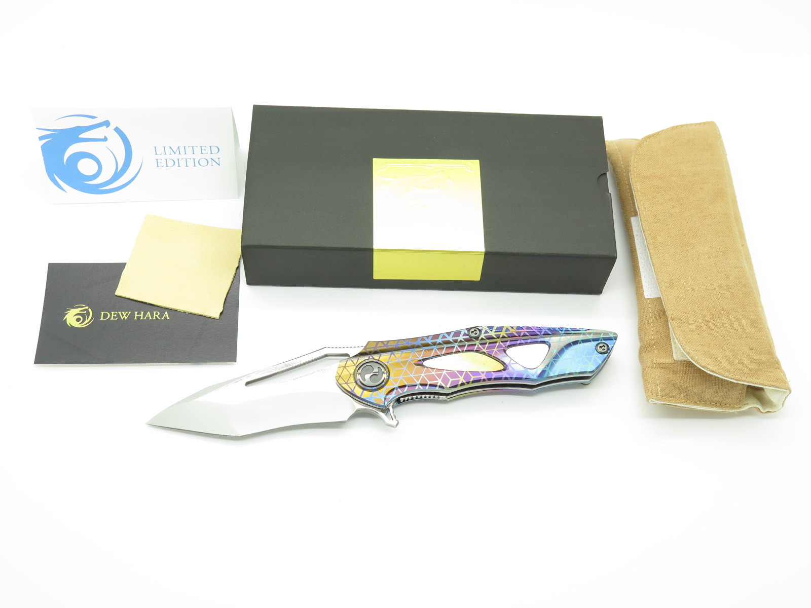 Dew Hara Seki Japan Custom 1/1 Noah Damascus Tanto Flipper Folding