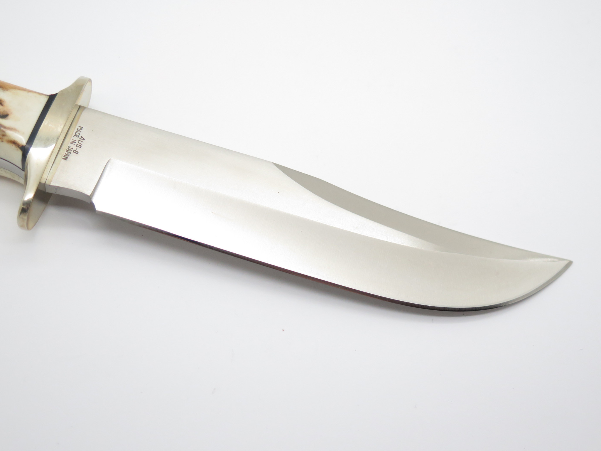 Vtg A.G. Russell 1998 Tak Fukuta Seki Japan AUS8 Stag Fixed Bowie