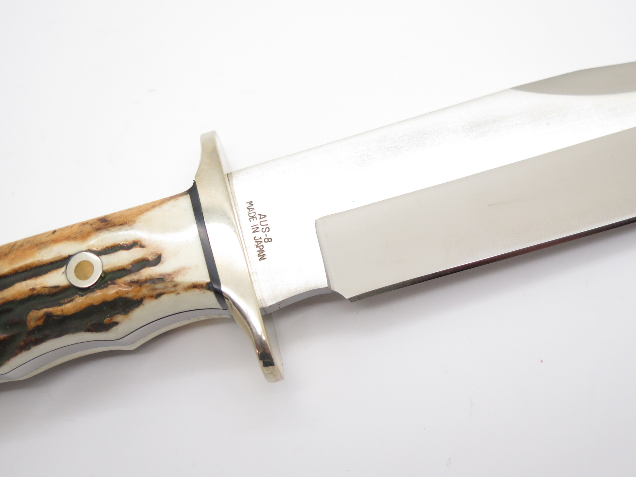 たけたえ Vtg A.G. Russell 1998 Tak Fukuta Seki Japan AUS8 Stag Fixed Bowie