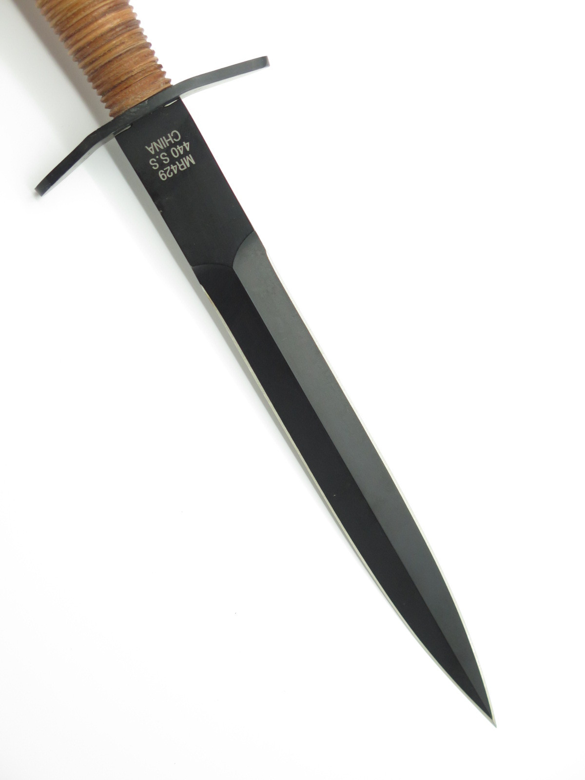 Factory 2nd Marbles V-42 Leather WWII Dagger Replica Fixed Knife