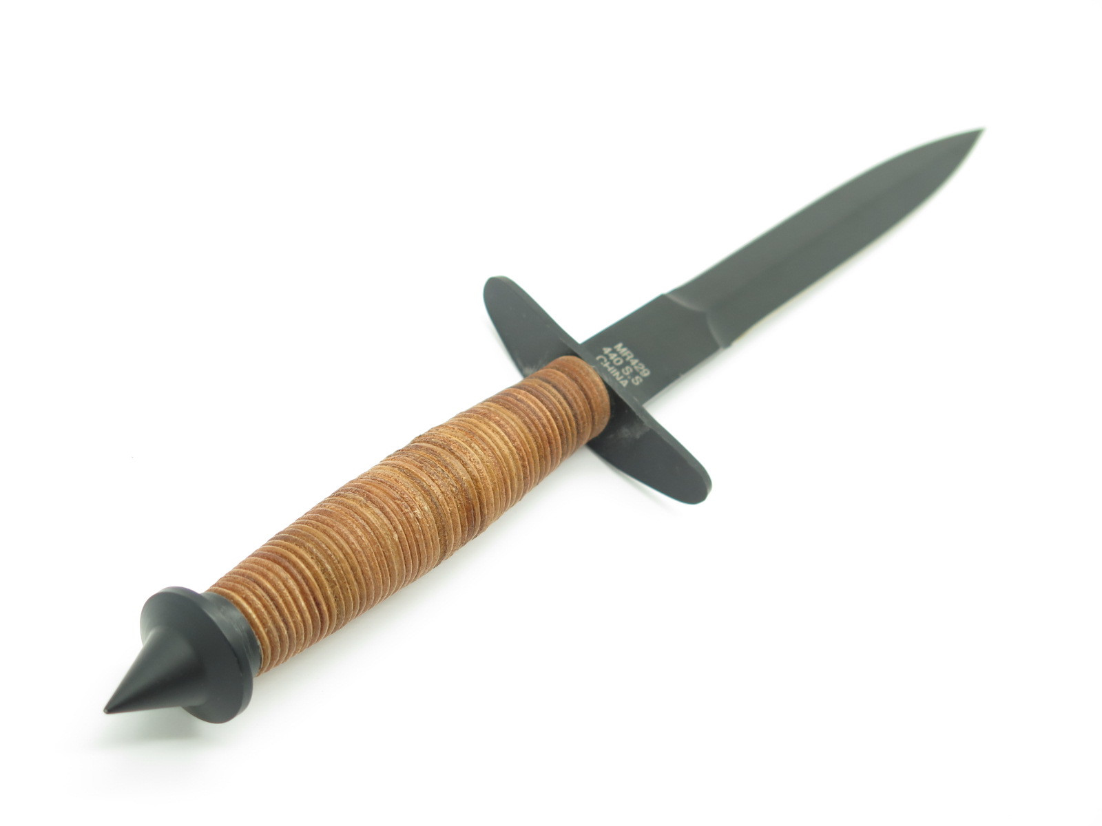 Factory 2nd Marbles V-42 Leather WWII Dagger Replica Fixed Knife
