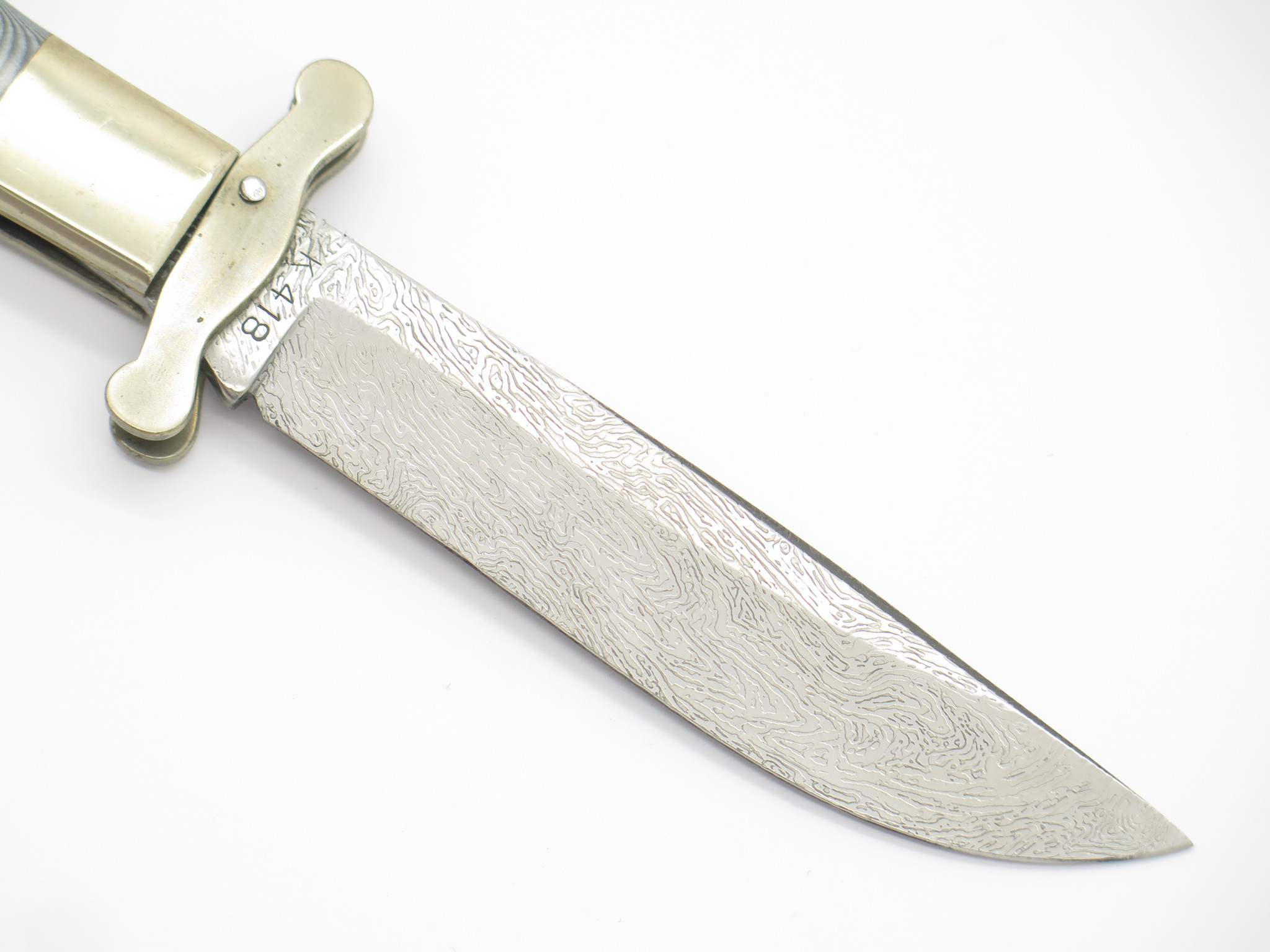 Vtg 1982-85 Parker & Son K418 Seki Japan Micarta Damascus Folding