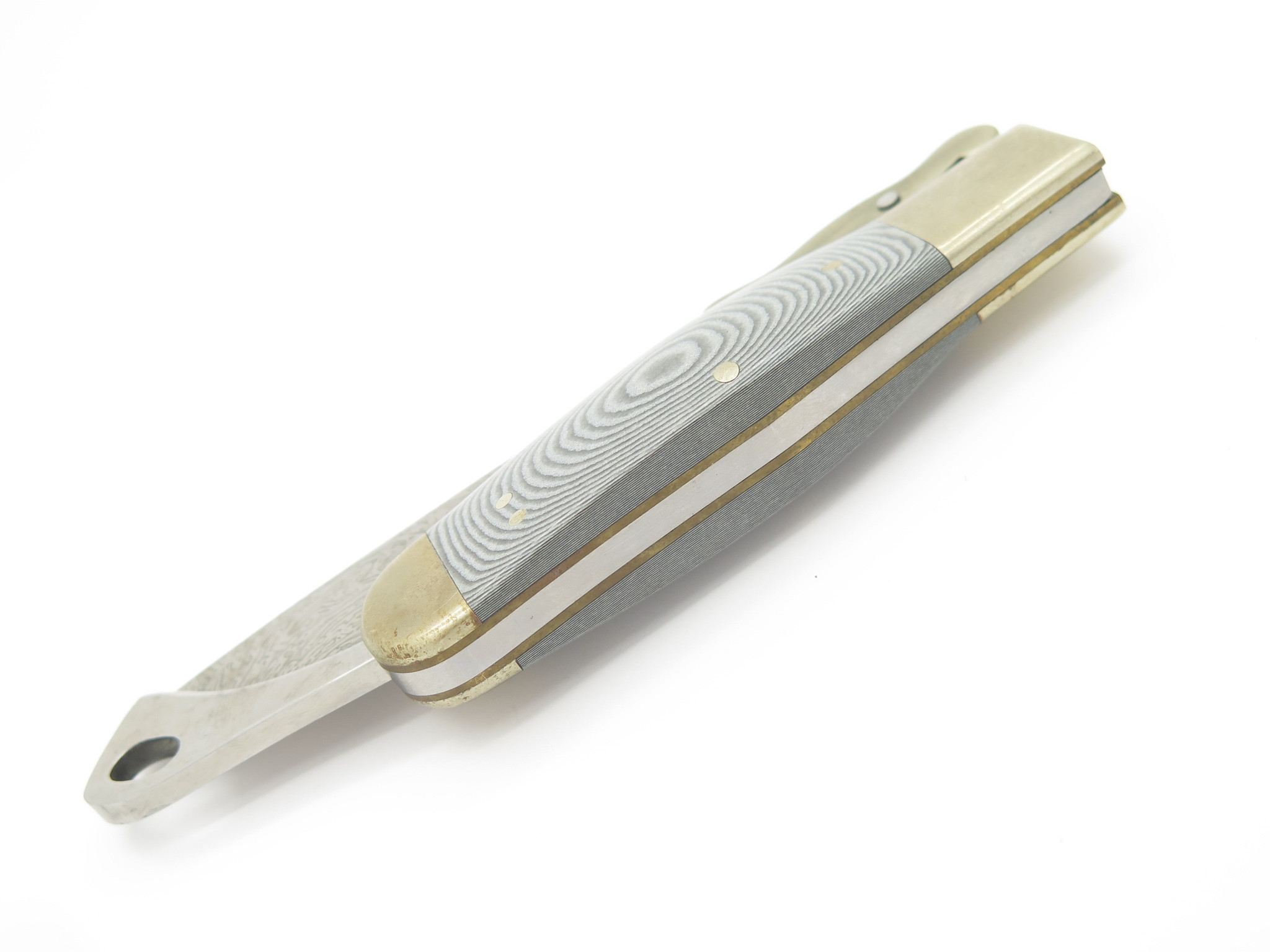 Vtg 1982-85 Parker & Son K418 Seki Japan Micarta Damascus Folding