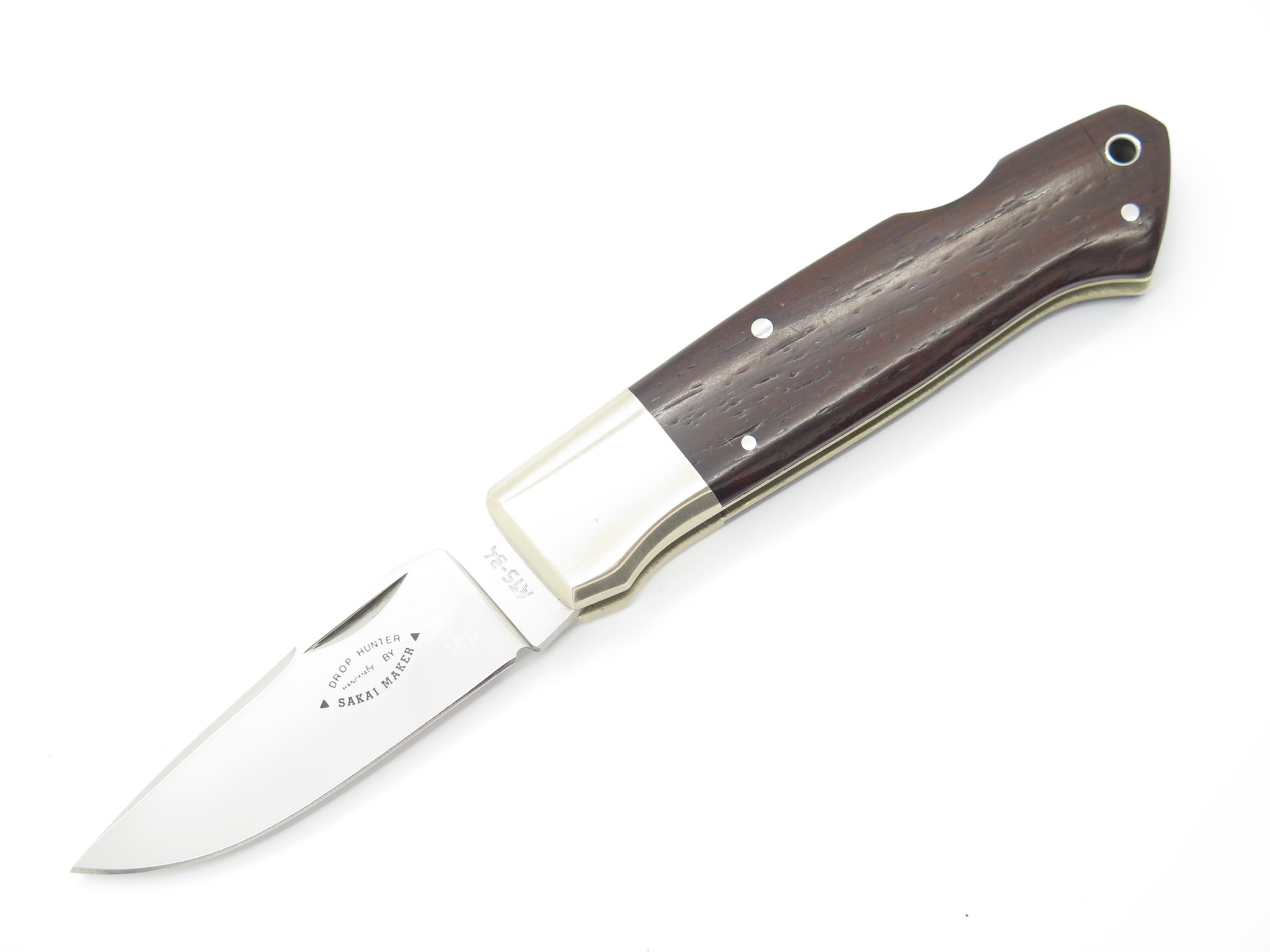 Vtg G. Sakai Custom ATS-34 Seki Japan Folding Drop Hunter