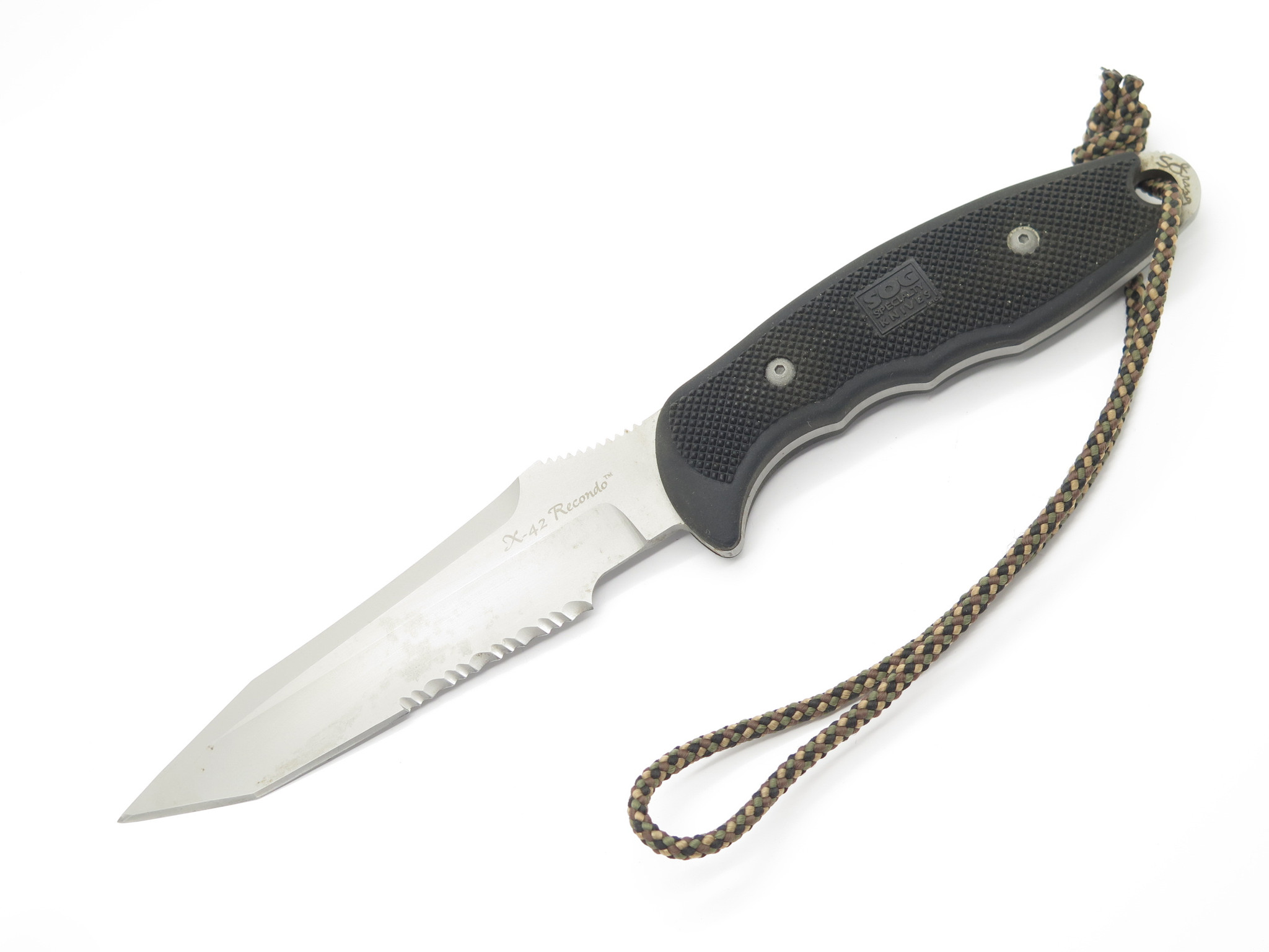 Vtg SOG X-42 Recondo BG-42 Fixed Blade Tanto Combat Knife & Sheath