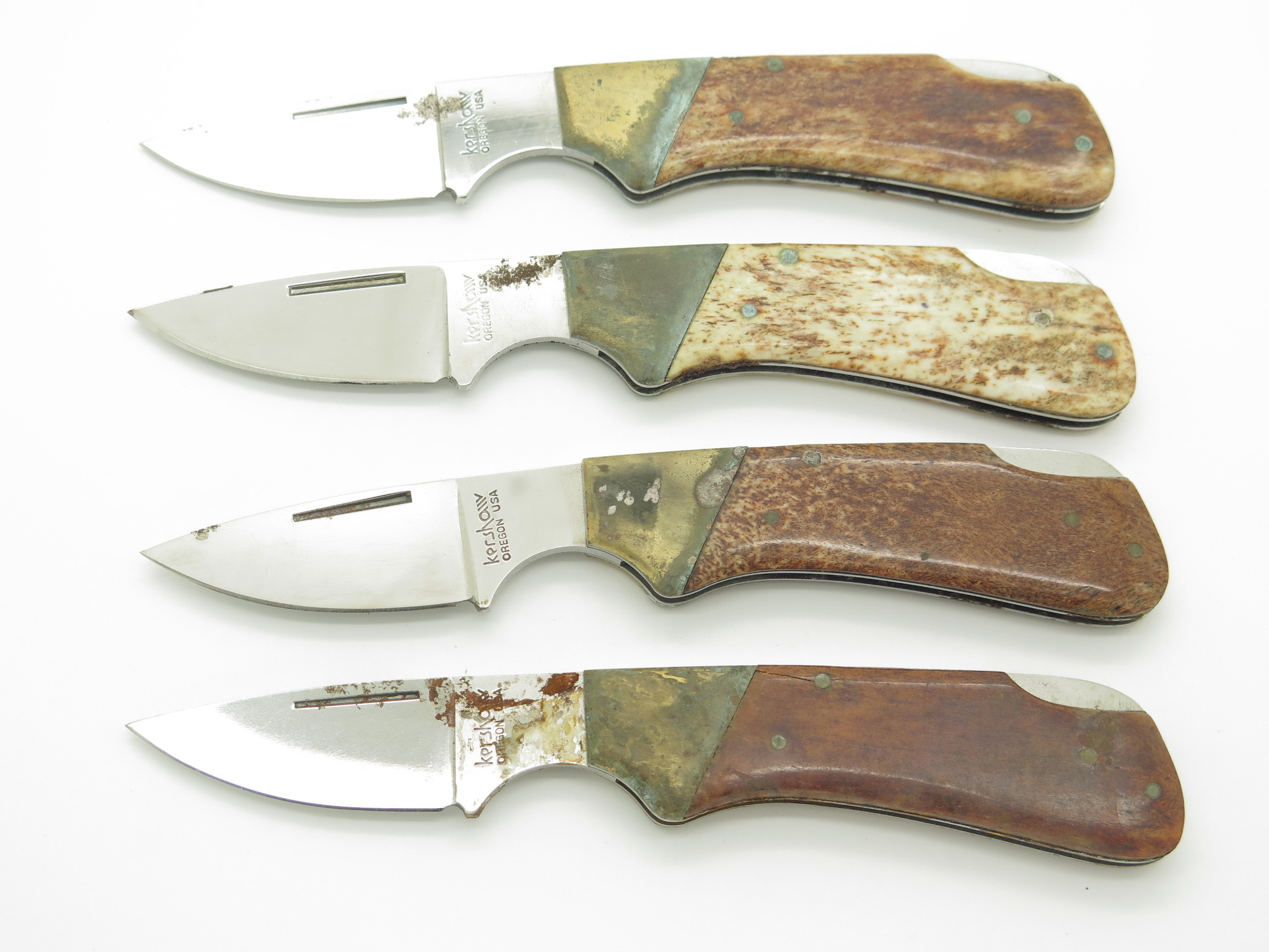 Vtg Kershaw Kai 2110 Seki Japan Bone Handle 3.25