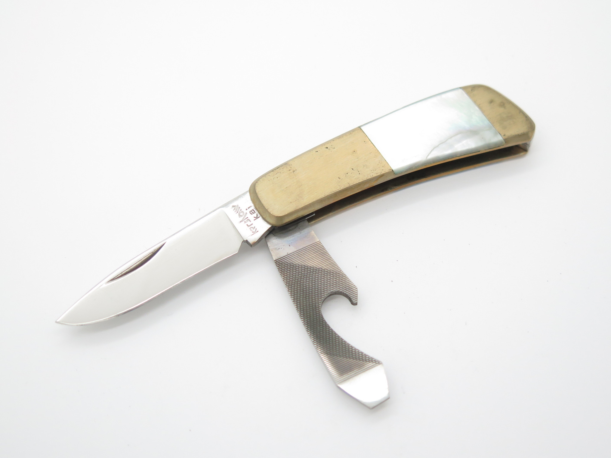 Vtg Kershaw Kai 5800 Seki Japan Gentleman Pearl Bottle Open