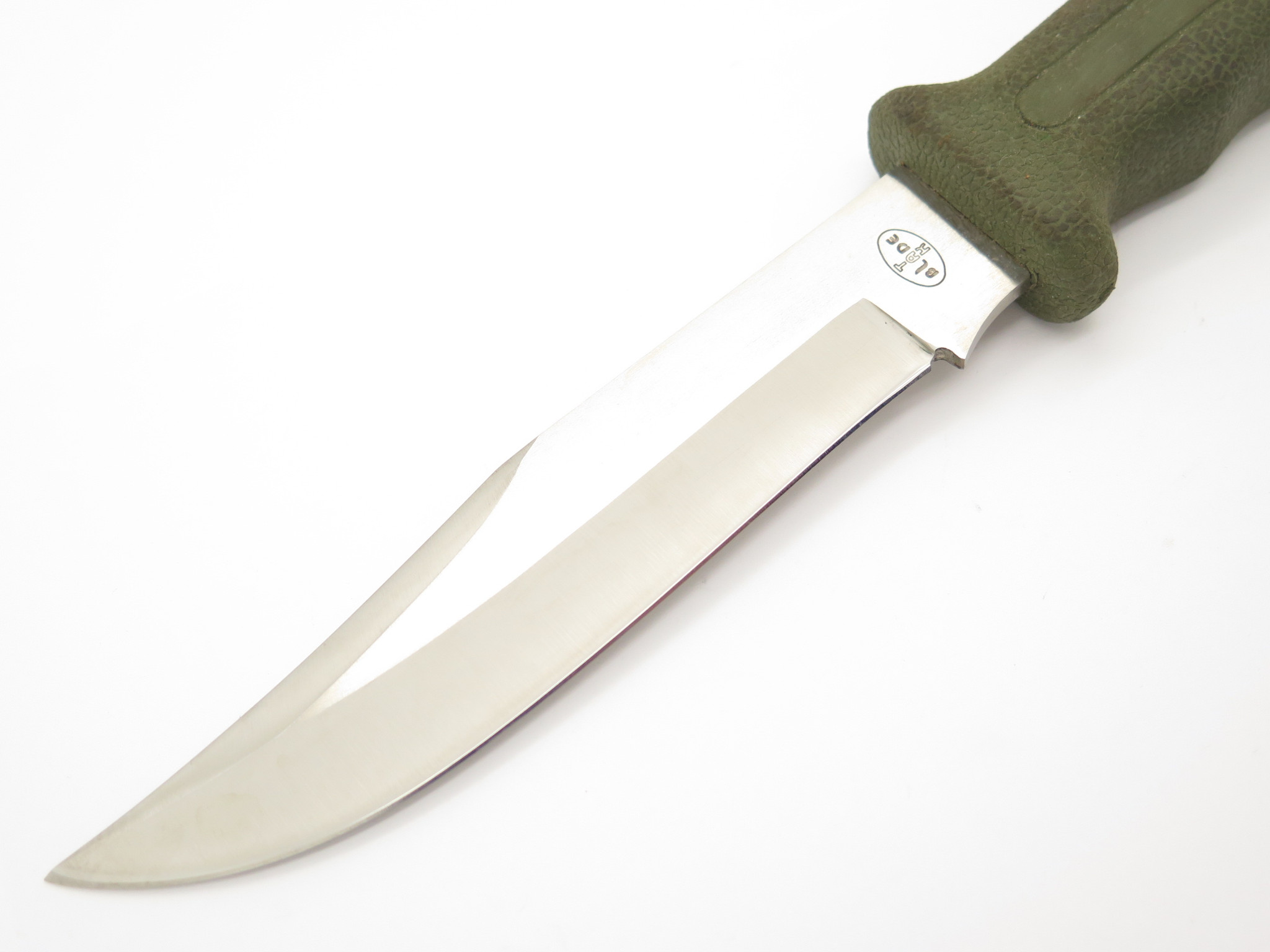 Vtg Tak Blade Fukuta Seki Japan Green Rubber AUS-8 Fixed Blade
