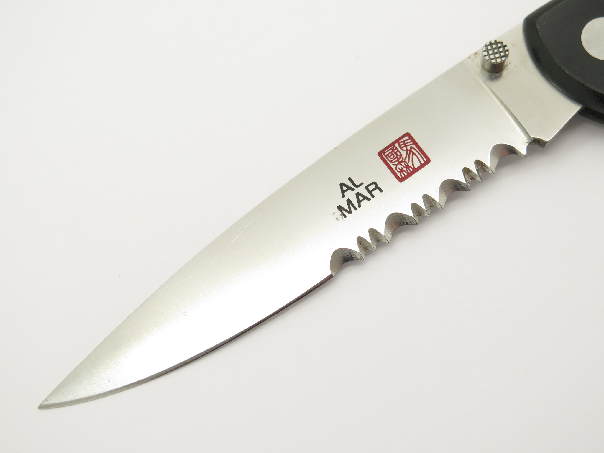 Vintage Al Mar Seki Japan Eagle Ultralight Micarta AUS-8 Folding