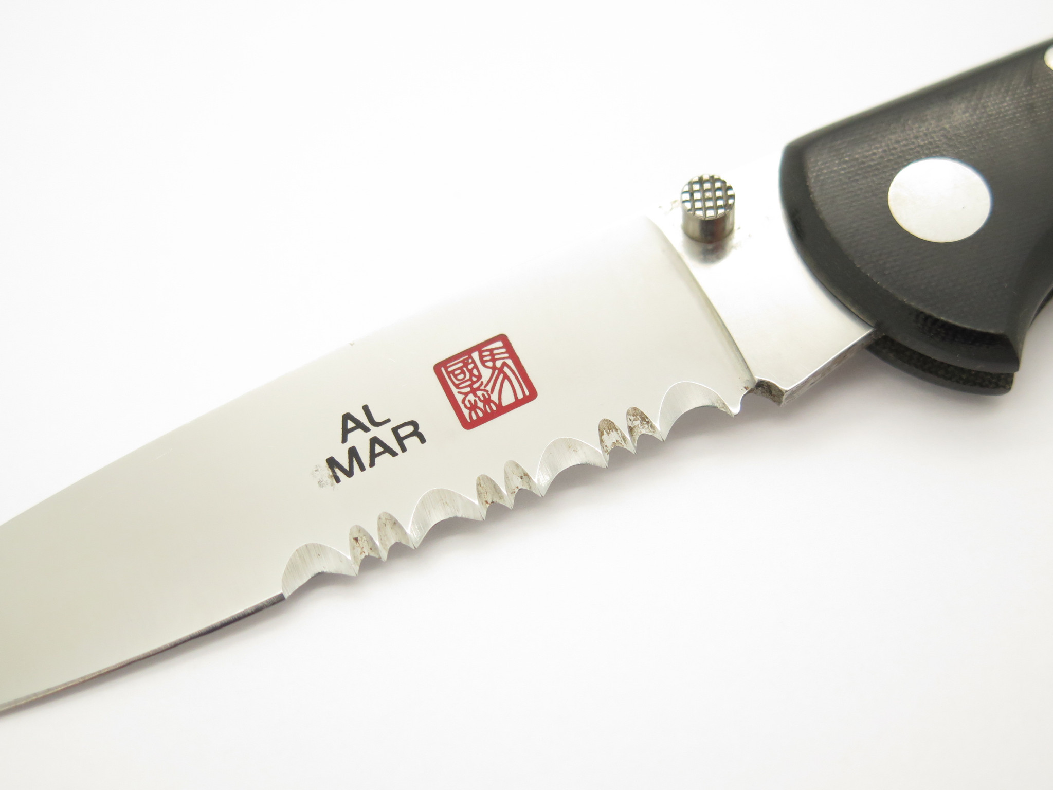 Vintage Al Mar Seki Japan Eagle Ultralight Micarta AUS-8 Folding