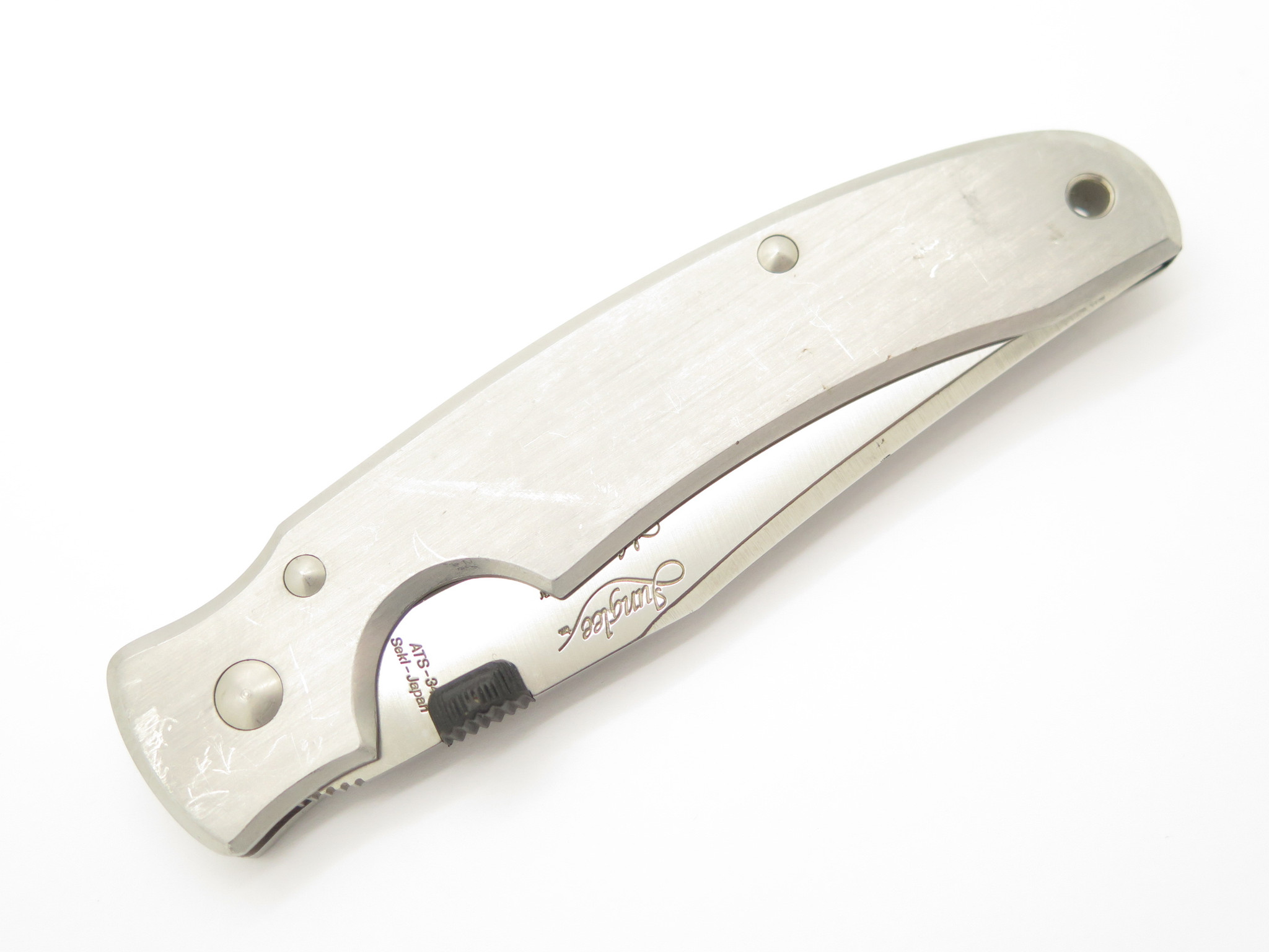 Vtg Junglee Marshall Seki Japan ATS-34 Linerlock Stainless Folding