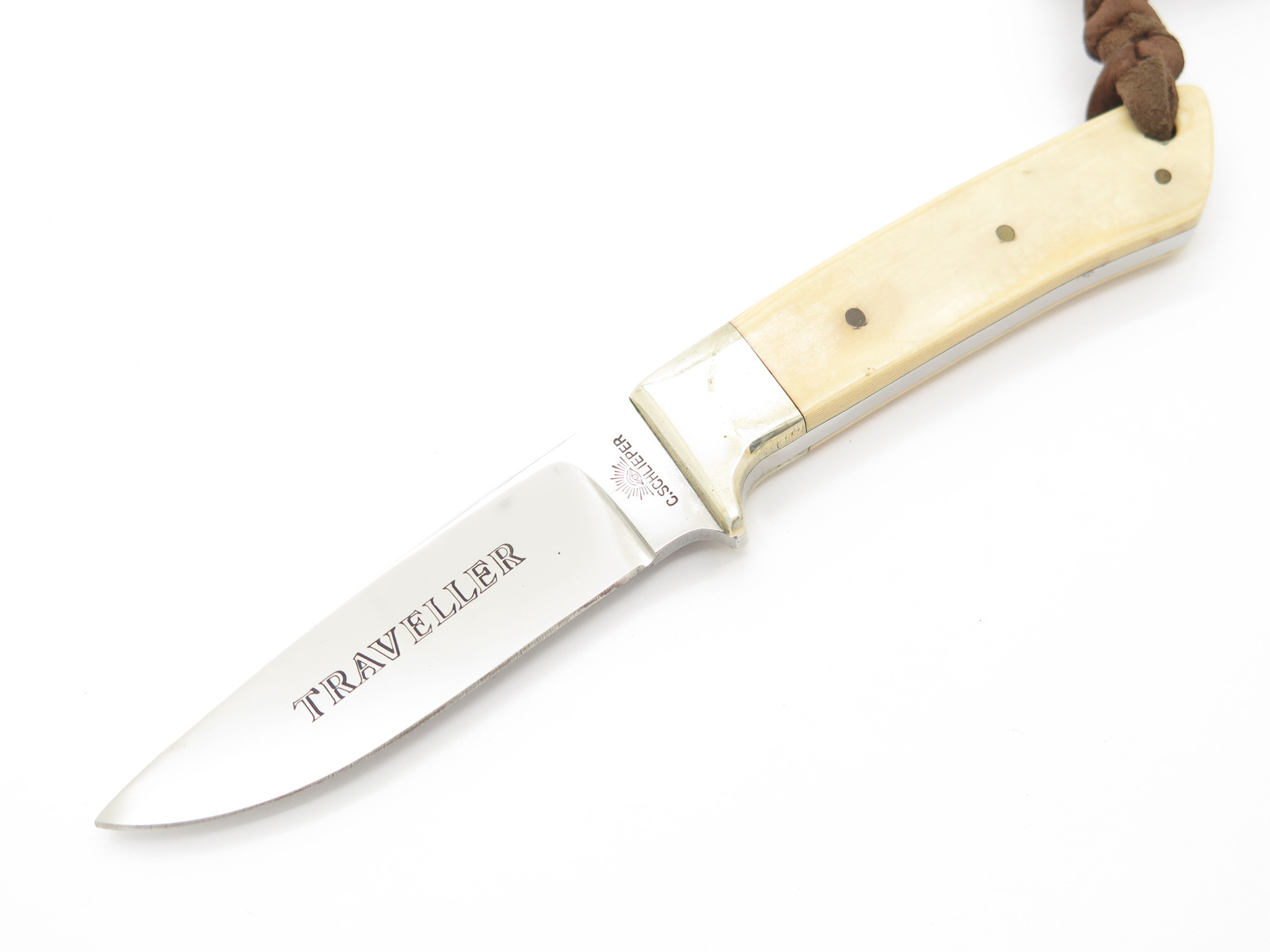 Vtg C. Schlieper Eye Traveller Small Micarta Stainless Fixed Blade