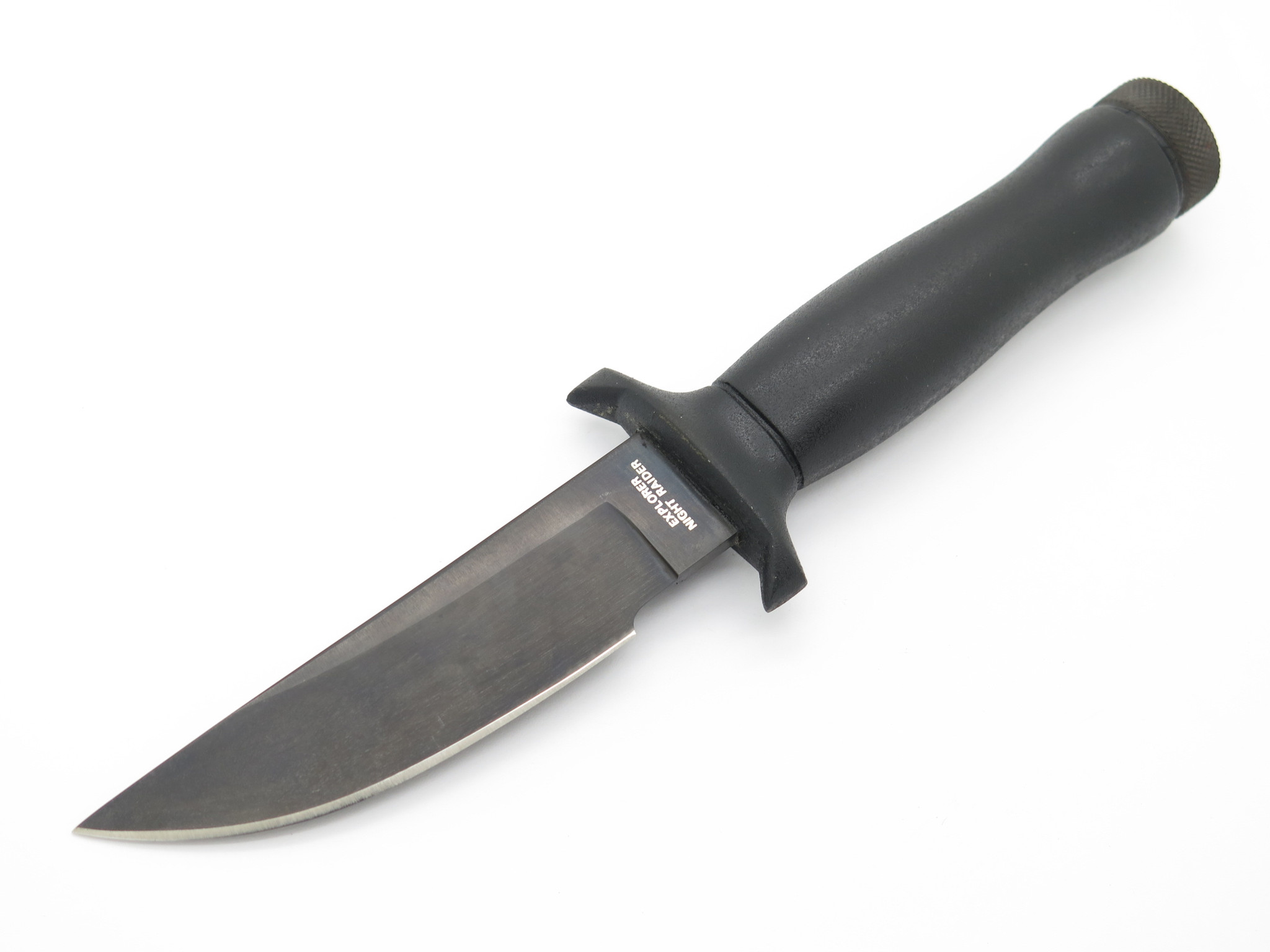 LIBER×GeekField_BuddyMat_MILKAHKI Vtg 1980s Explorer Seki Japan Black Night Raider Fixed Blade