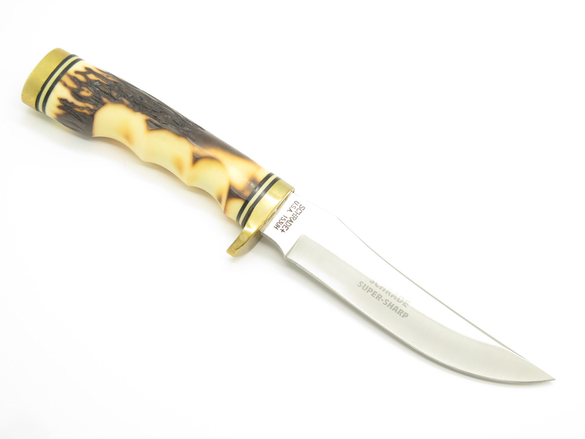 Vtg Schrade Uncle Henry 153UH USA Golden Spike Fixed 5