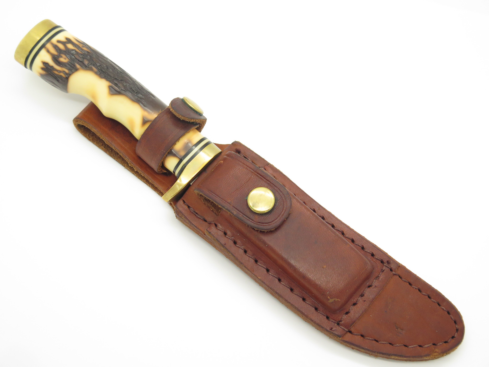 Vtg Schrade Uncle Henry 153UH USA Golden Spike Fixed 5