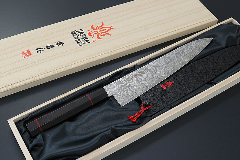 Kanetsune Seki Japan KC-812 Namishibuki Damascus 210mm Kitchen
