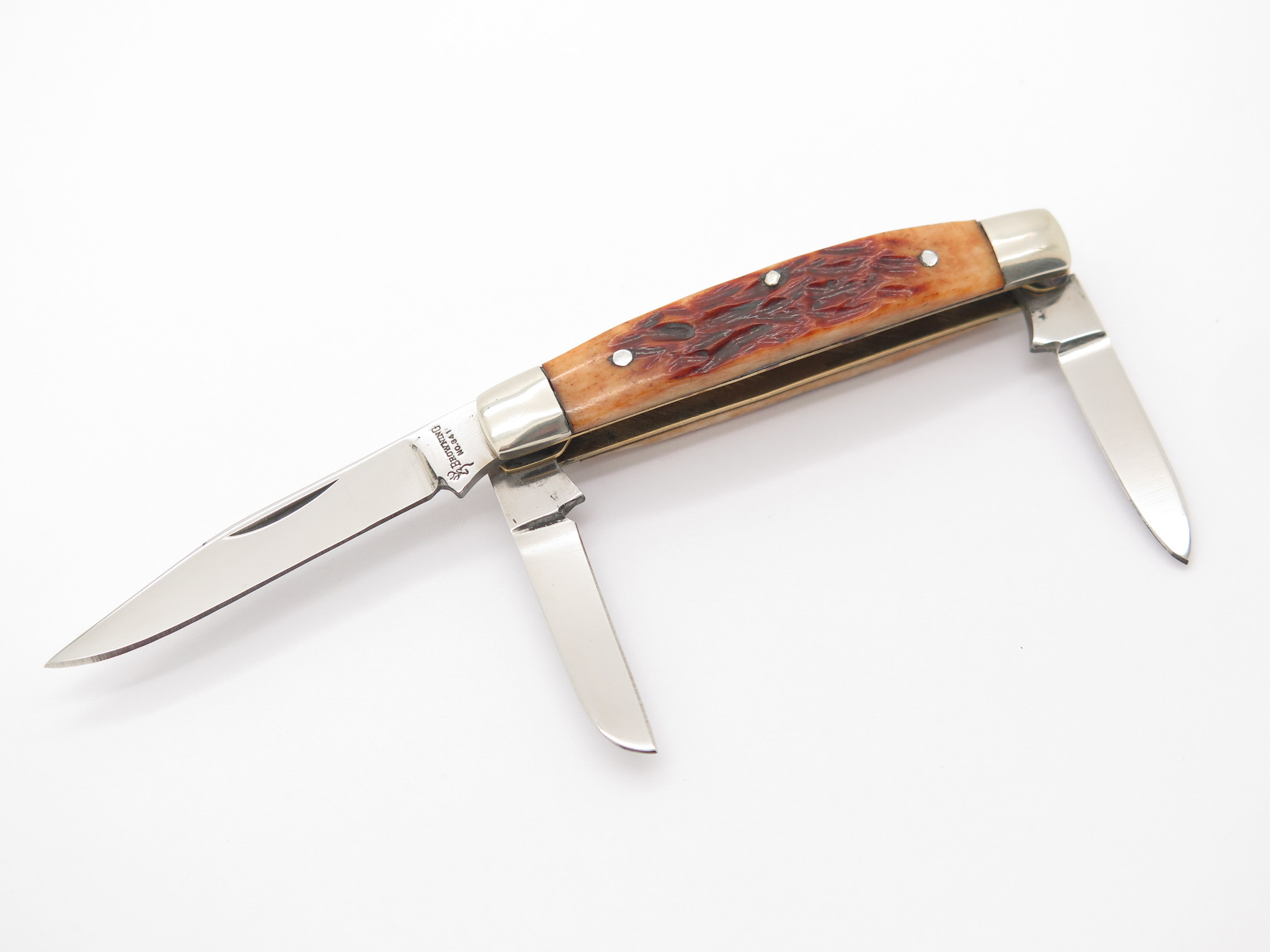 Vtg Browning 341 Imai Seki Japan Bone AUS-8A Folding Stockman