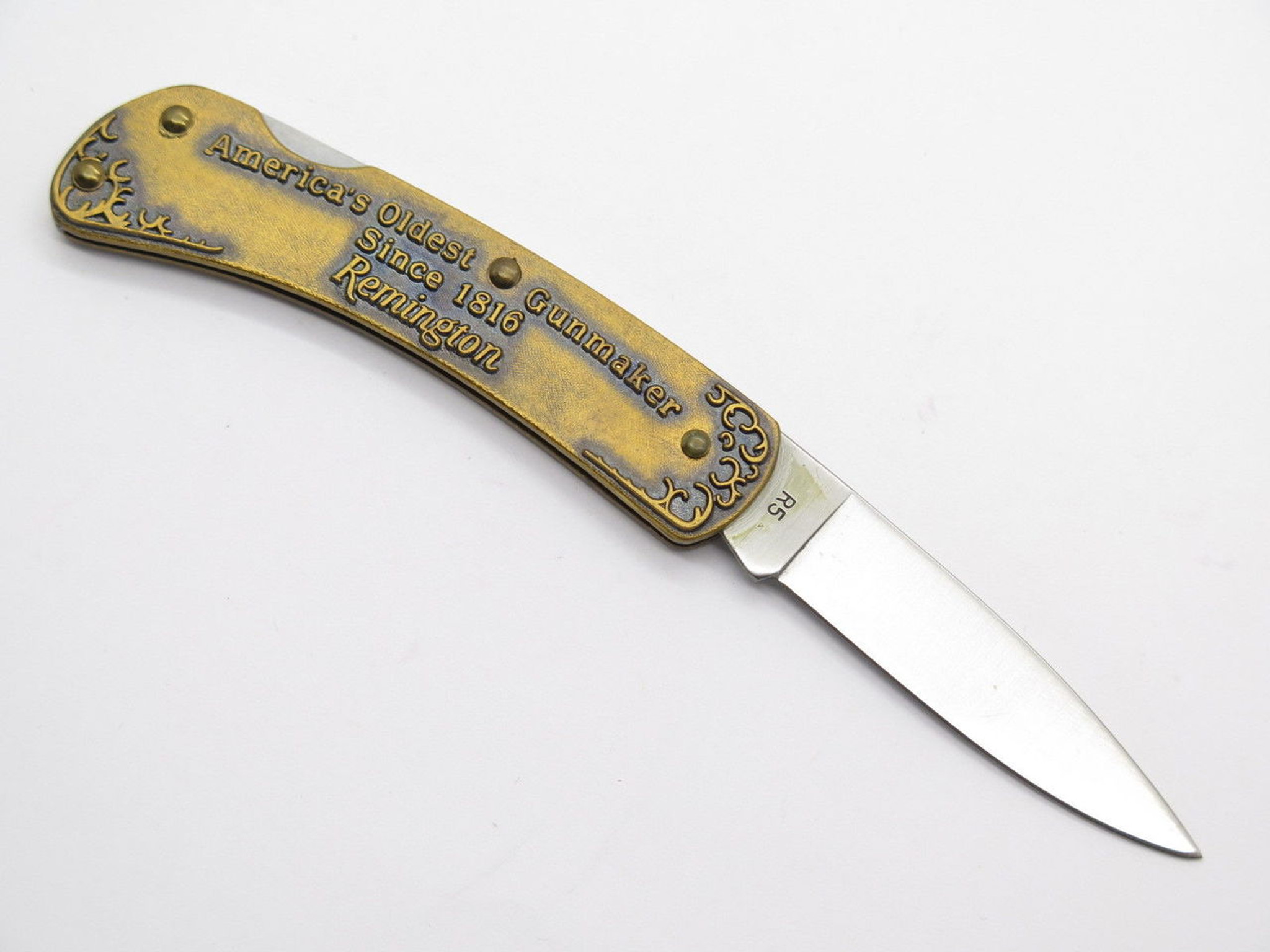 Remington UMC USA R5 Brass Gunmaker Hunting Folding Pocket Knife