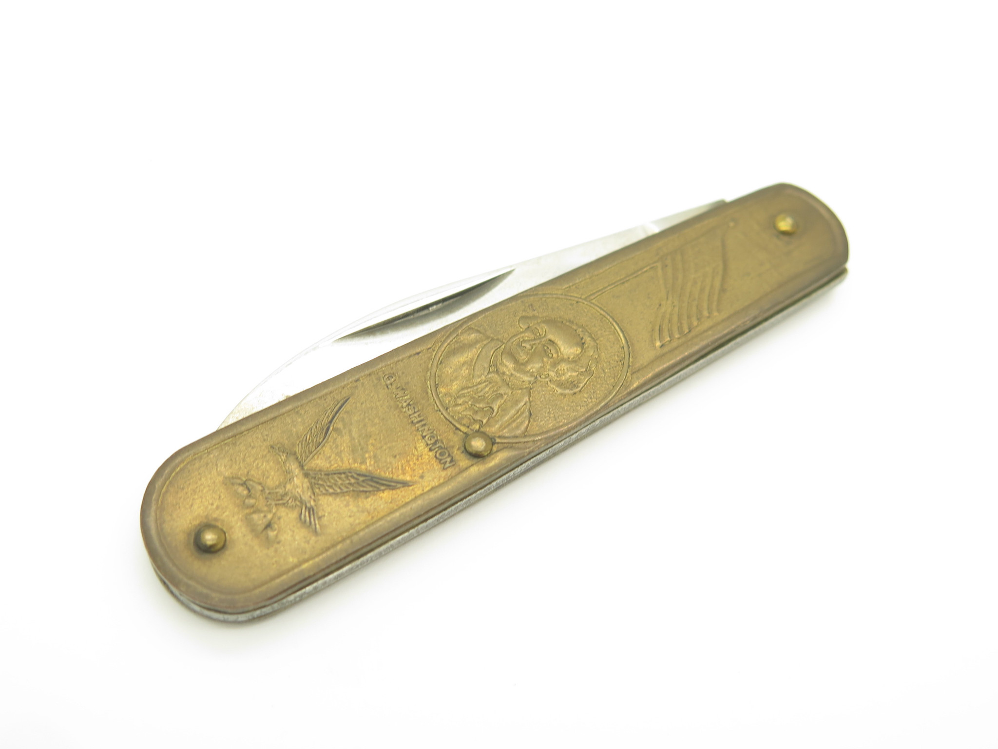 Vintage 1980s Novelty Seki Japan Brass G. Washington Folding Pocket Knife -  ePrague, LLC