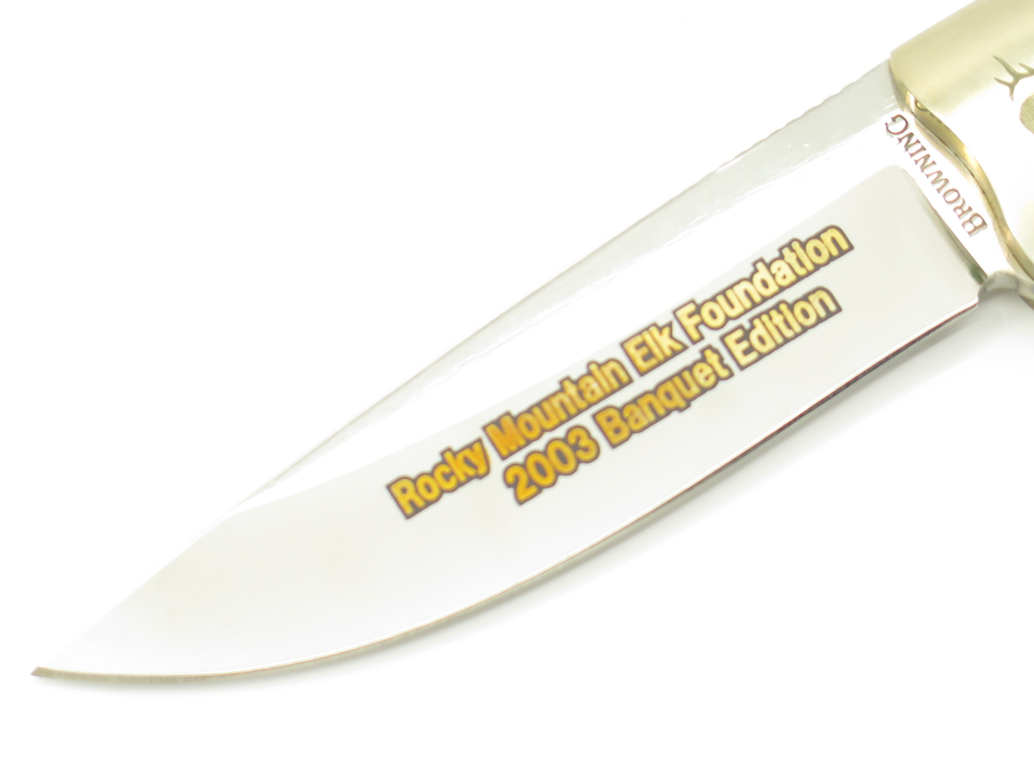 2003 Browning 109 Seki Japan RMEF Banquet LE Wood Fixed Blade