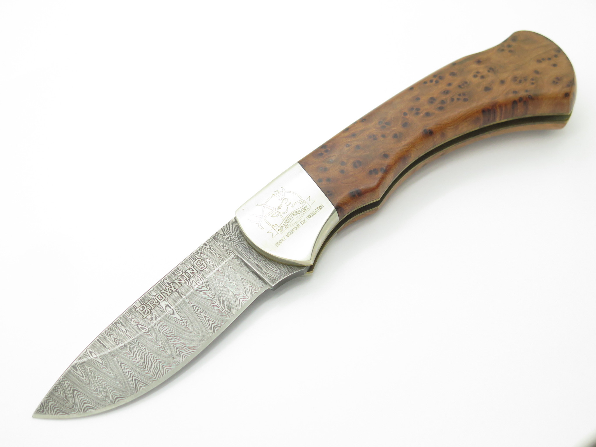 2004 Browning USA RMEF Elk Banquet LE 13/150 Damascus Folding Hunter