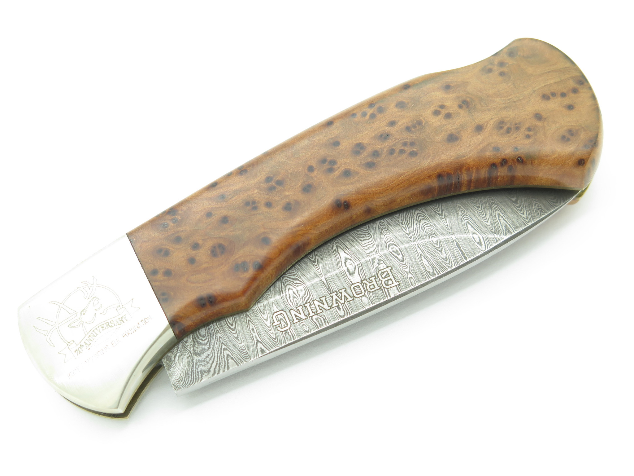 2004 Browning USA RMEF Elk Banquet LE 13/150 Damascus Folding Hunter