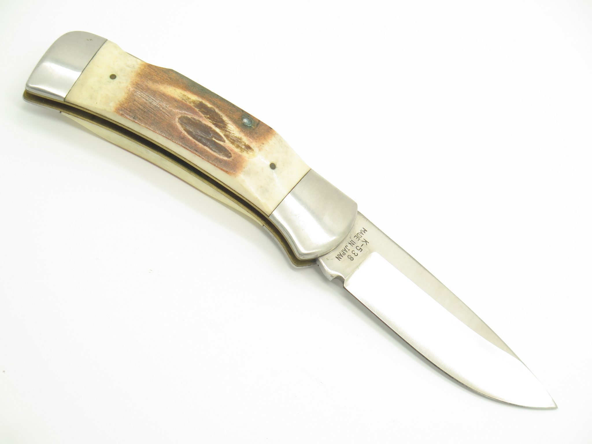 Vintage 1980s Parker Imai Seki Japan K538 Stag Folding Lockback