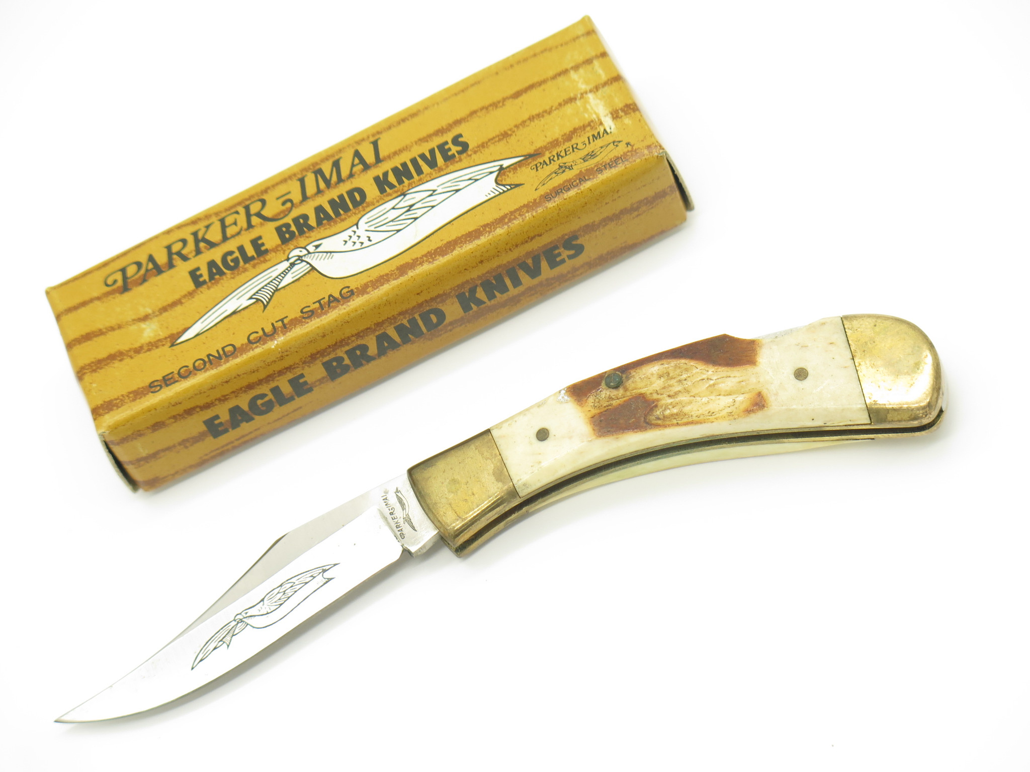 Vintage 1980s Parker Imai Seki Japan K542 Stag Folding Lockback