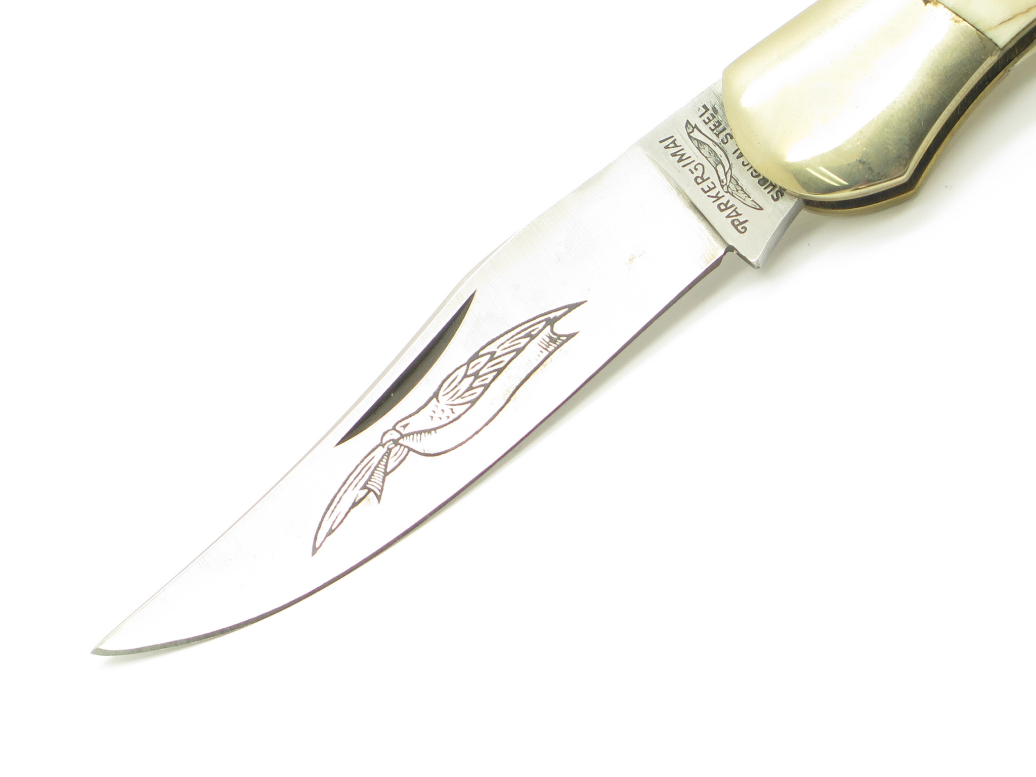 Vintage 1980s Parker Imai Seki Japan K74-F Stag Folding Lockback