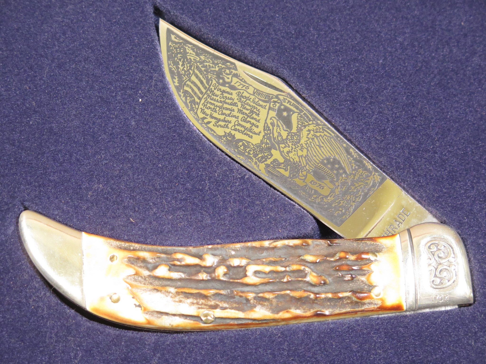 Vtg Schrade 1976 Bicentennial 13 Colonies Set Folding Pocket Knife