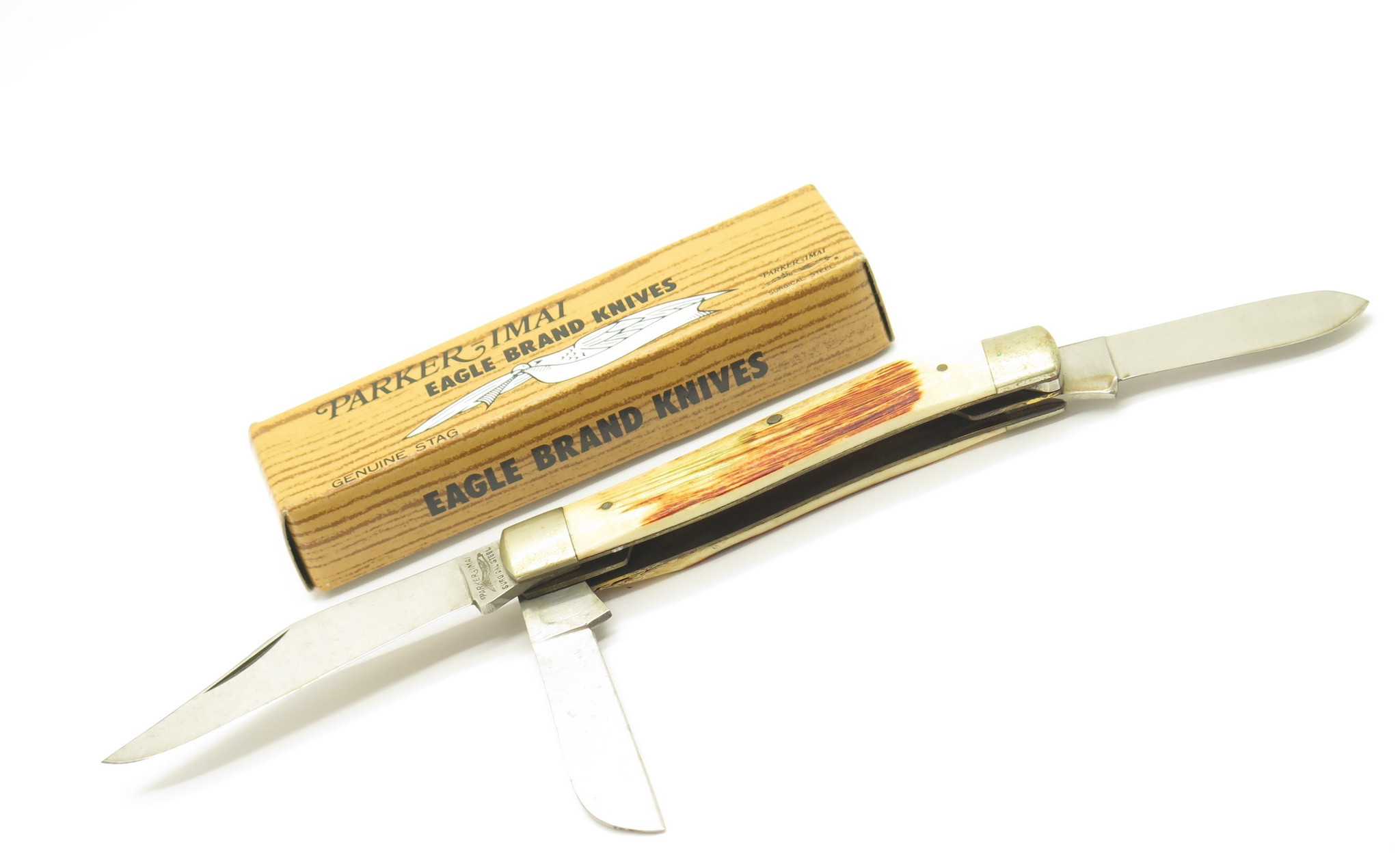 Vintage 1980s Parker Imai Seki Japan K296 Bone Stockman Folding
