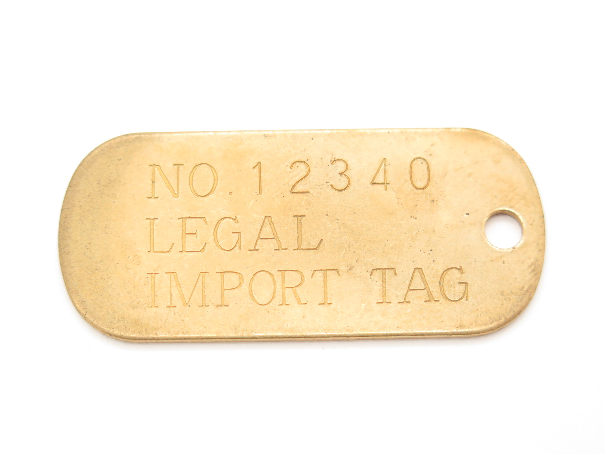 Vintage 1980s Gerber Knife Brass Japan Import Tag Key Chain Fob