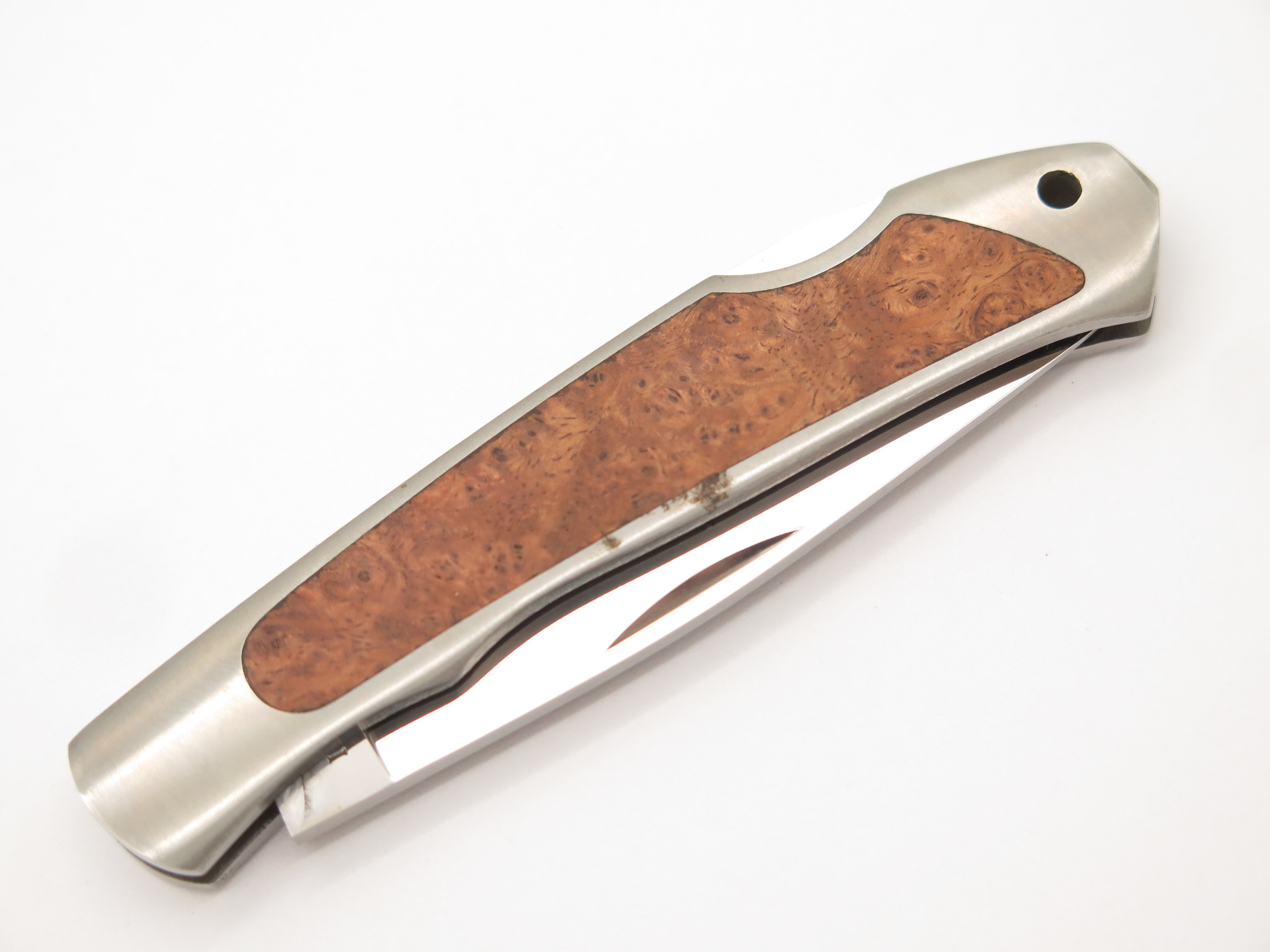 Vintage Moki 610J Seki Japan Burlwood Folding Lockback pocket