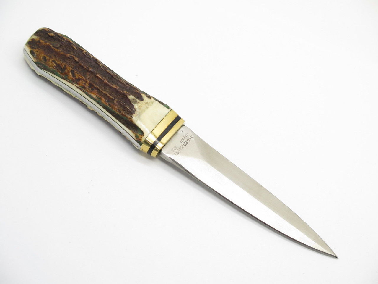 Vtg Valor Miami USA 436 Stag & Stainless Fixed Dagger Boot Knife