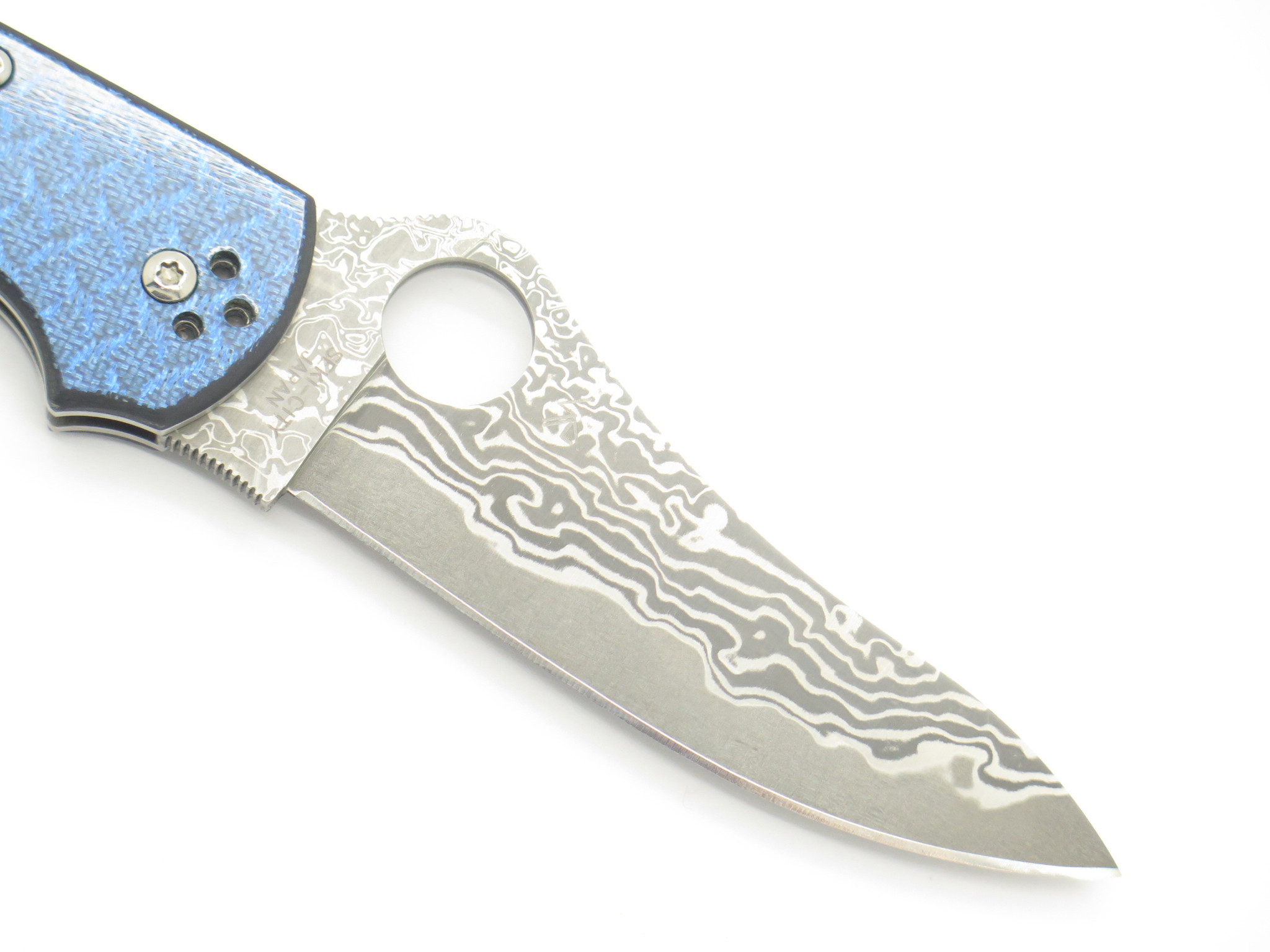 ノイリヒト✩.*˚ Spyderco C90 C90GFBLPD Stretch Seki Japan Nishijin Blue