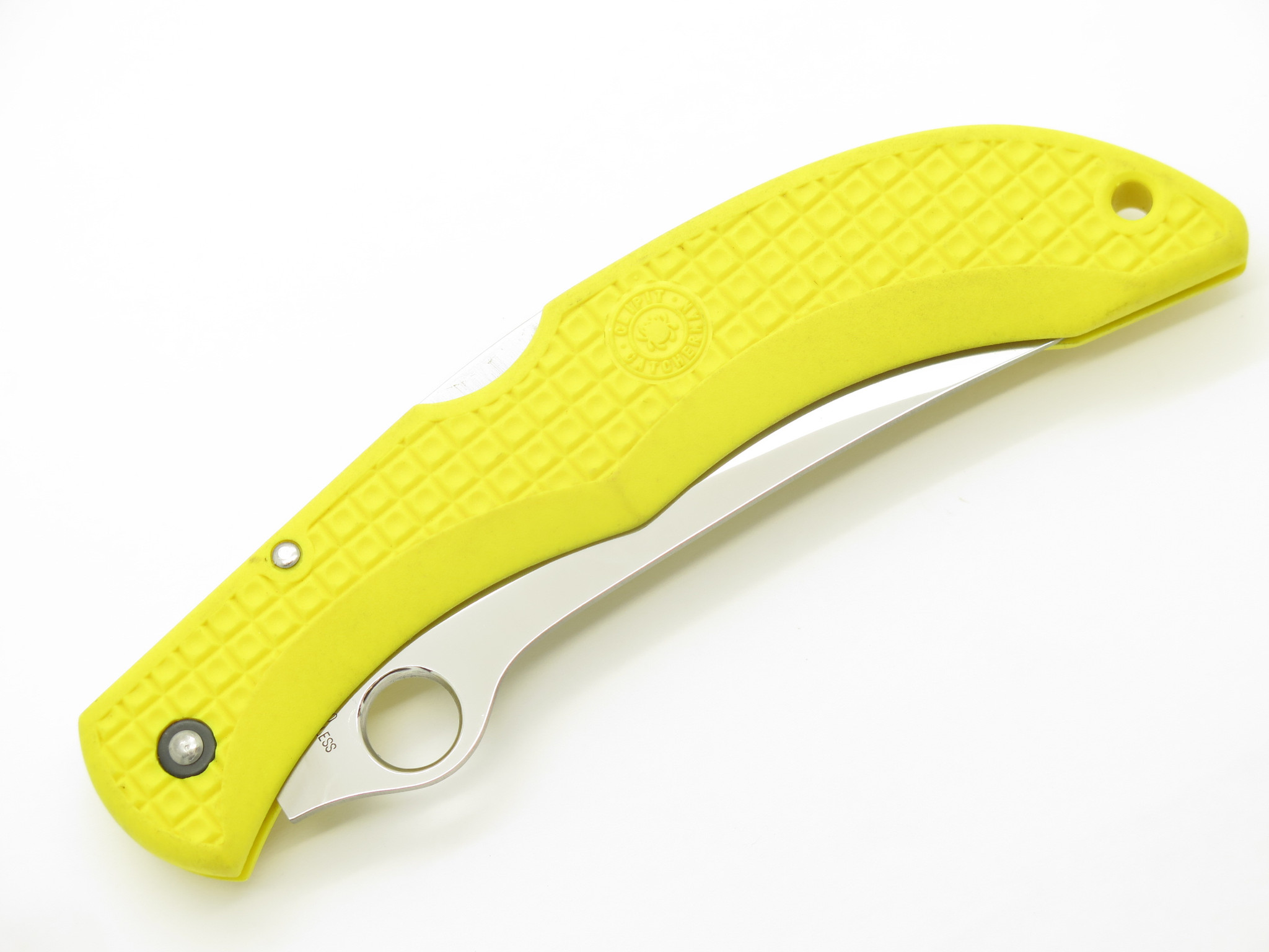 Spyderco Clipit Catcherman Seki Japan Yellow FRN AUS-8A Folding