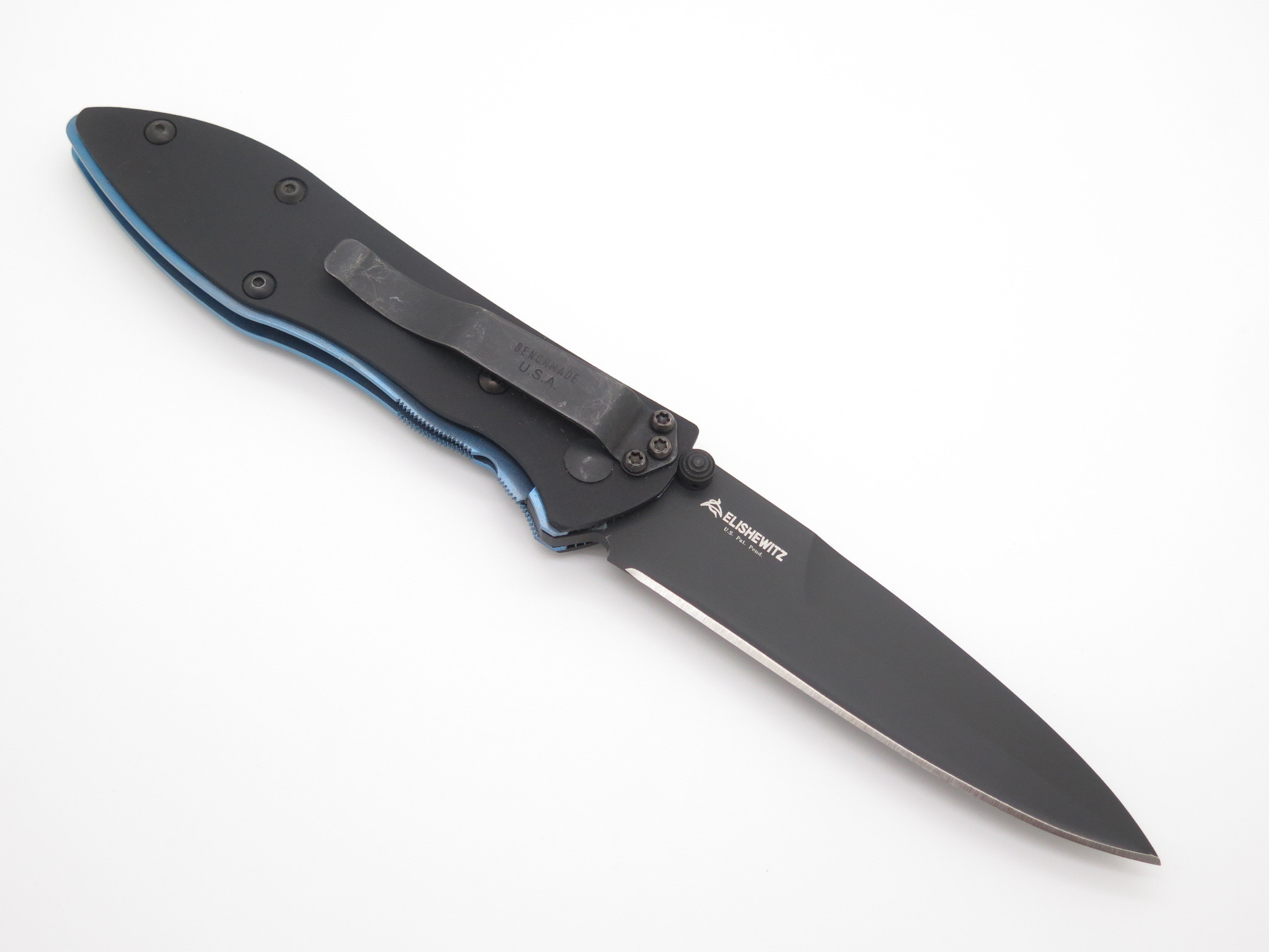 Vintage Benchmade USA 875 Sentinel ATS34 Blue Folding Pocket Knife