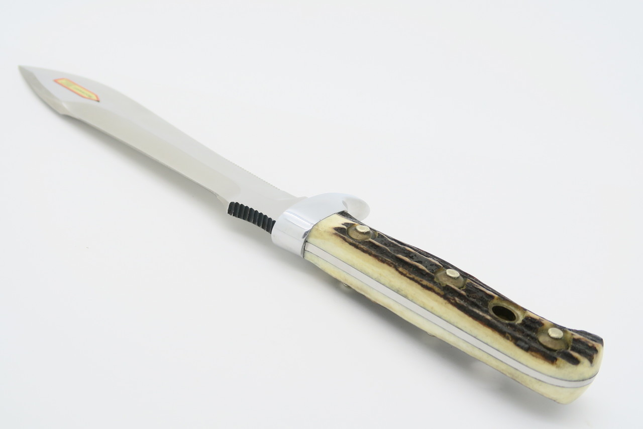 1990 Puma 11 6375 White Hunter Solingen Germany Stag Fixed Blade