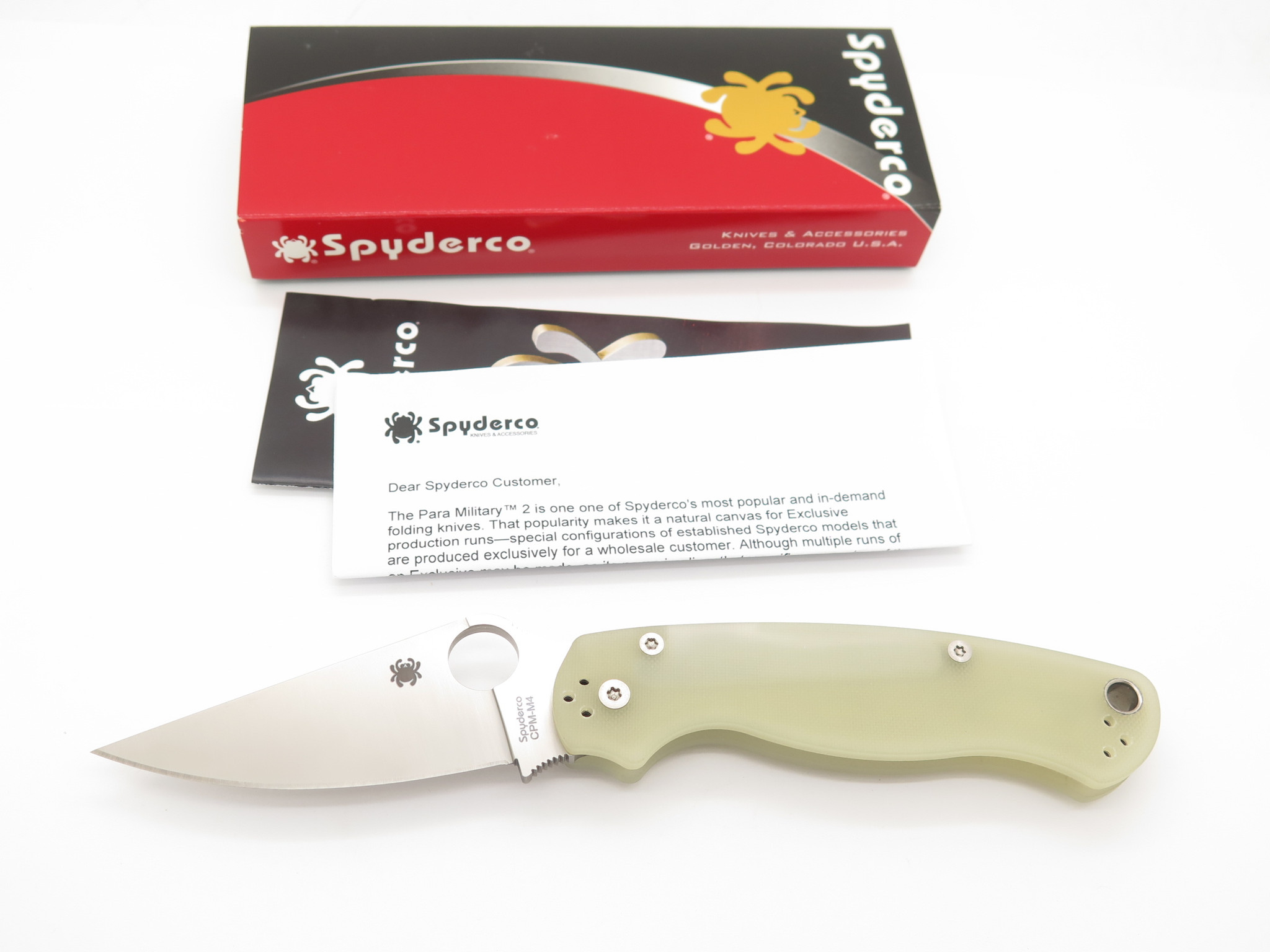 Spyderco USA C81GM4P2 Paramilitary 2 Sprint Jade G10 CPM-M4