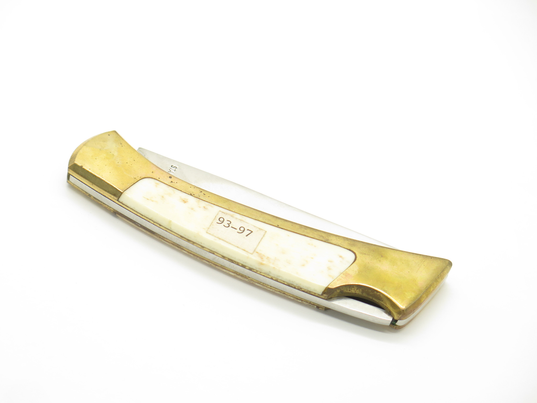 Vtg Olsen OK 152 Proto Seki Japan Seizo Imai Brass & Bone Lockback