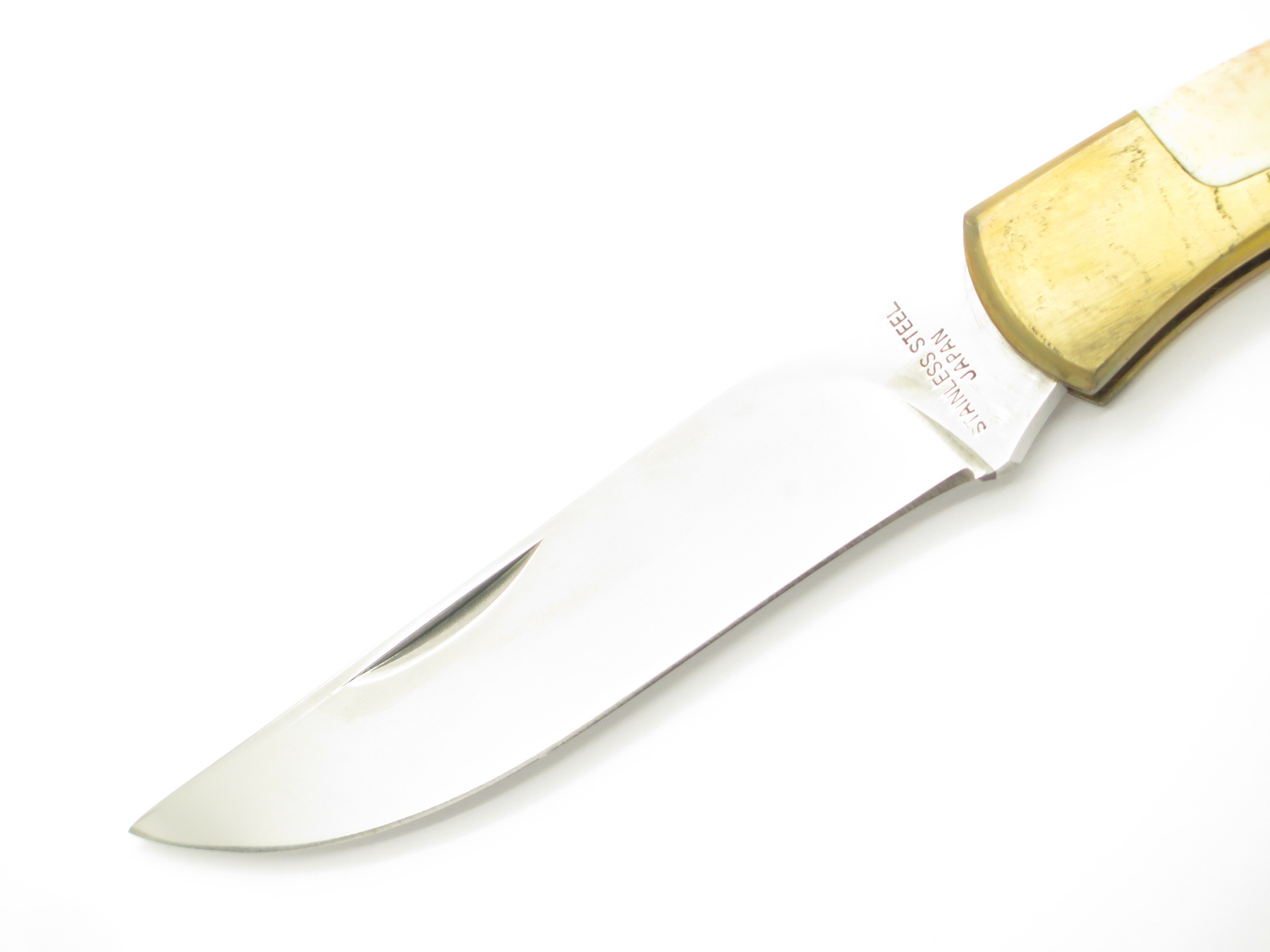 Vintage Olsen OK 152 Seki Japan Seizo Imai Lockback Brass & Bone