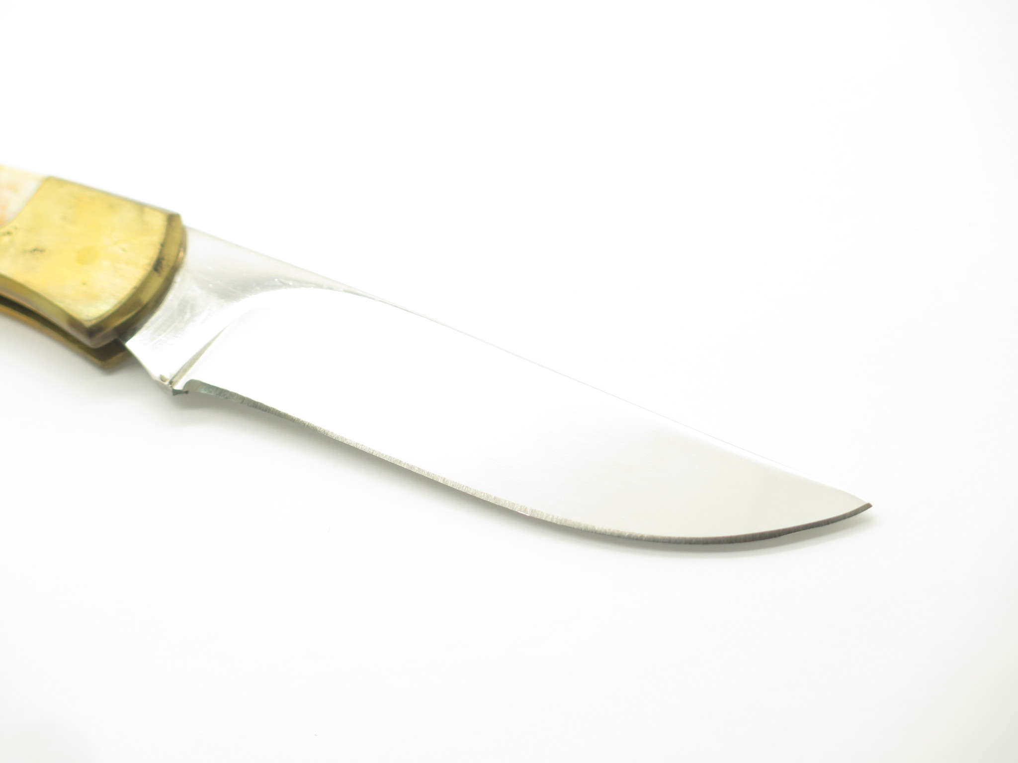 Vintage Olsen OK 152 Seki Japan Seizo Imai Lockback Brass & Bone