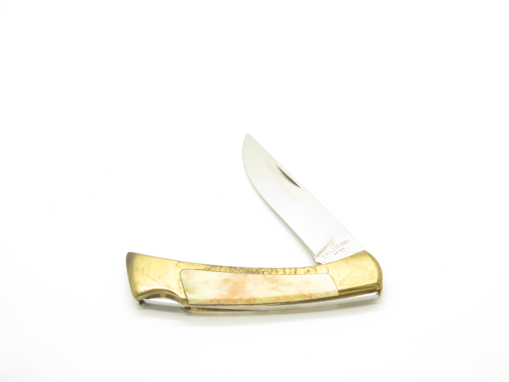 Vintage Olsen OK 152 Seki Japan Seizo Imai Lockback Brass & Bone